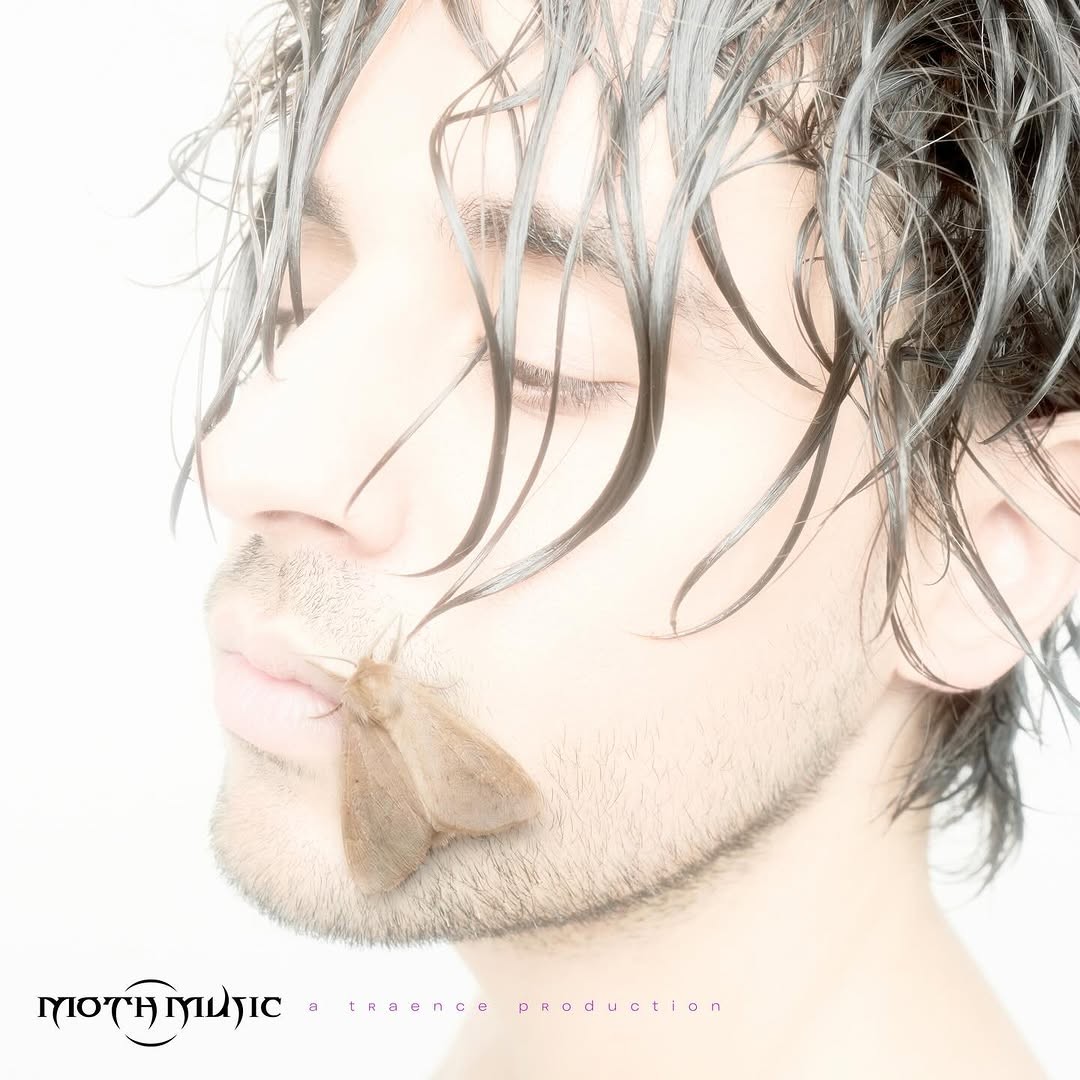 Souly's album cover: a pale close-up of a face with closed eyes and a moth at the lips, with the "MOTH MUSIC" logo in the lower left corner.