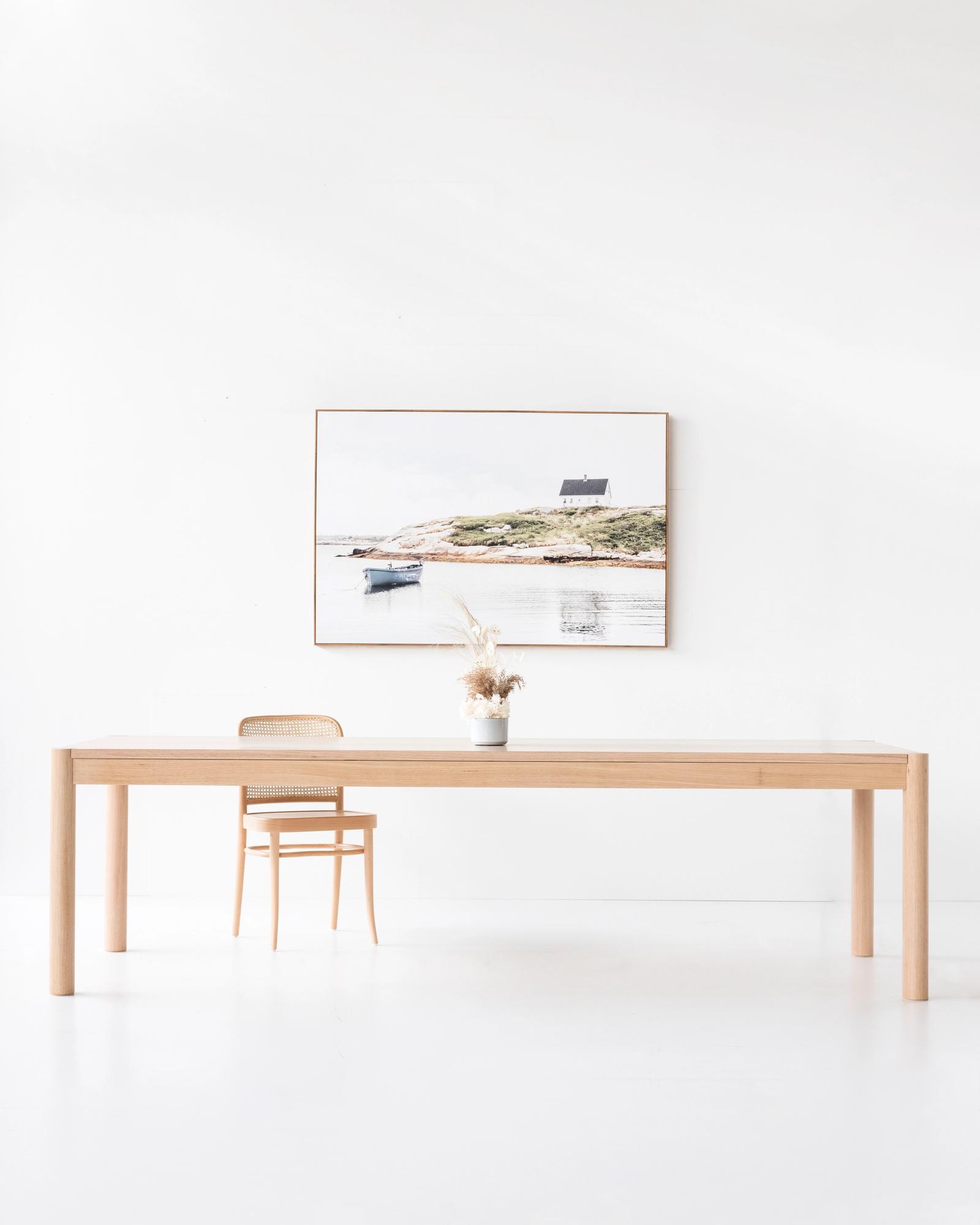 Abisko Dining Table in solid timber, full view