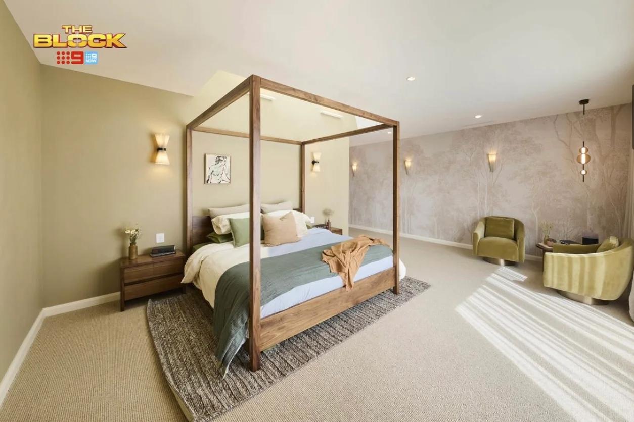 The Fetel Four Poster Bed and the seating corner of the main bedroom