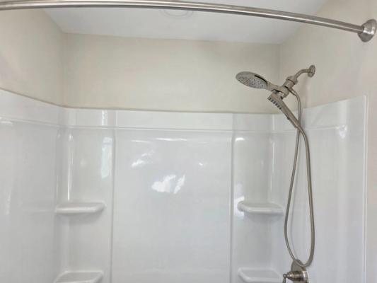 A finished photo of a complete bath renovation