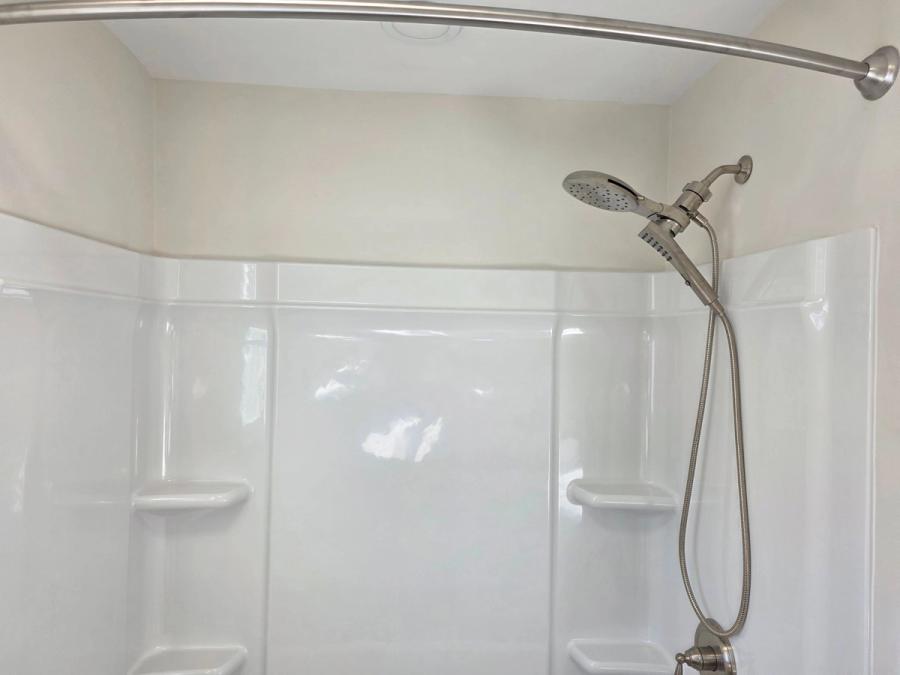 A finished photo of a complete bath renovation