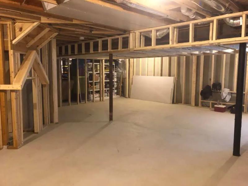 Photo of an unfinished basement