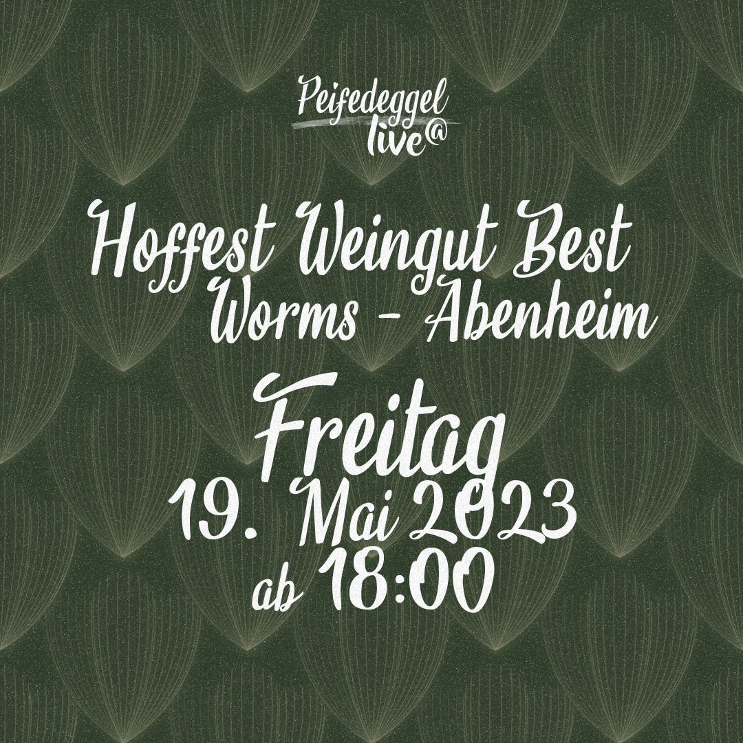 Hoffest Weingut Best  Peifedeggel live @ Weingut Best, Worms-Abenheim, Freitag, 19. Mai 2023 ab 18:00 Uhr  #Peifedeggel #WeingutBest #Worms #Abenheim #Gitarrenmusik #Konzert #Schorlegewitter #Hofest #Wormstouristik #Pfalz