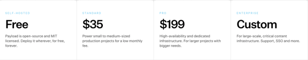 Payload CMS pricing