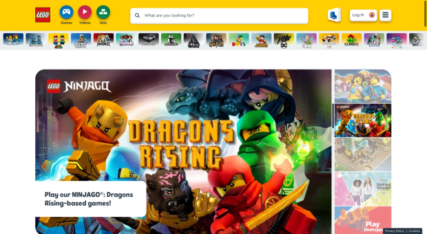 Lego website screenshot