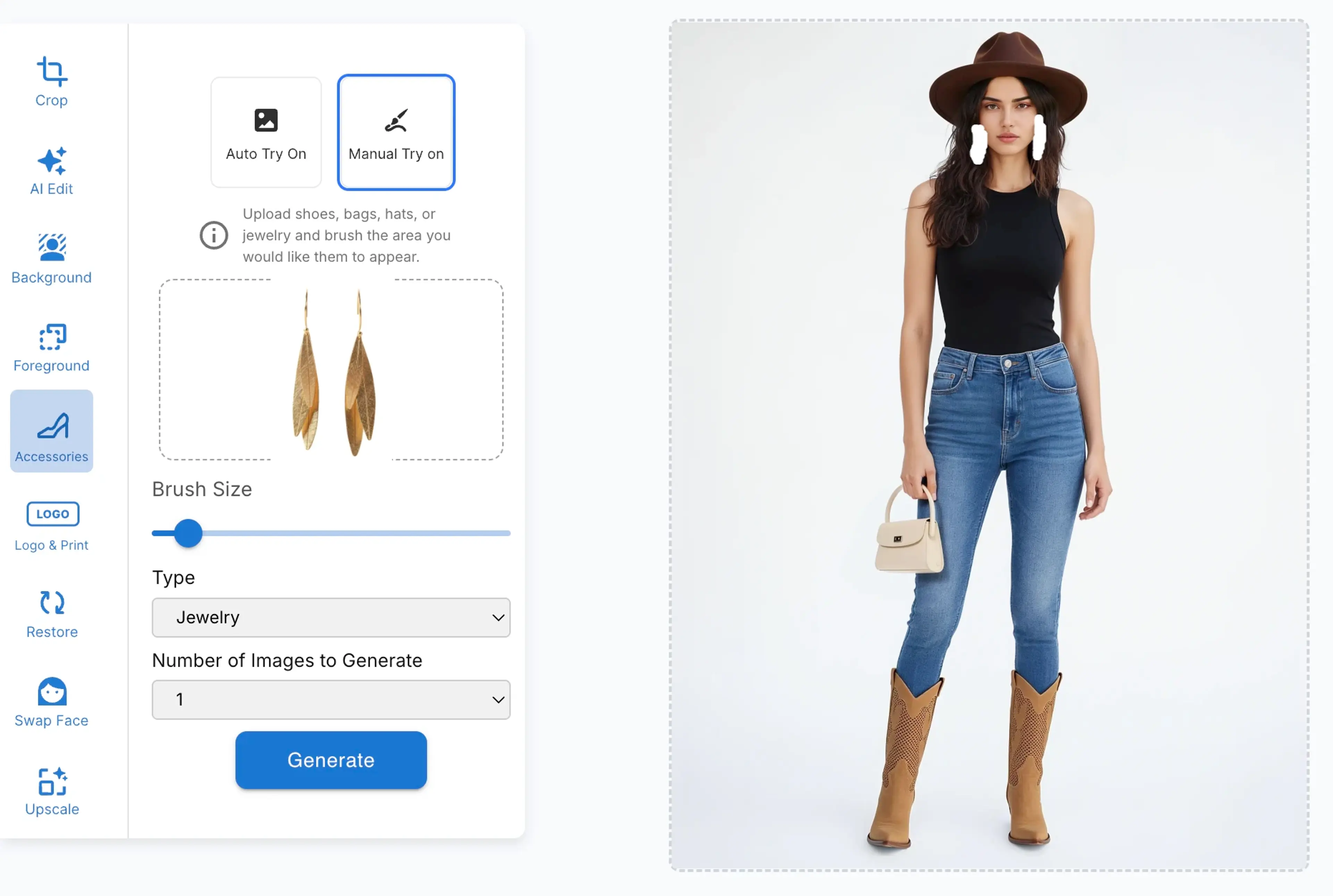 Masking jewelry area for try-on