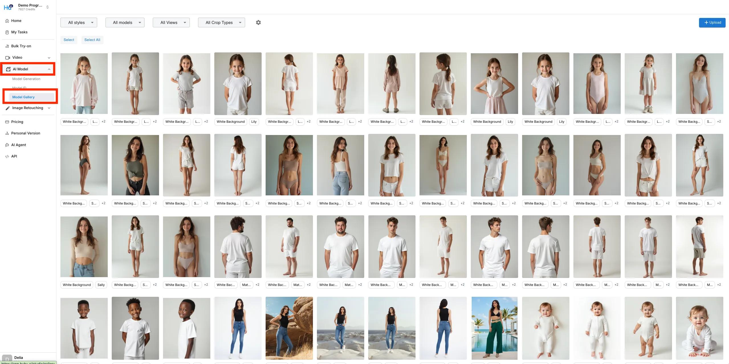 Model Gallery in HuHu AI Studio
