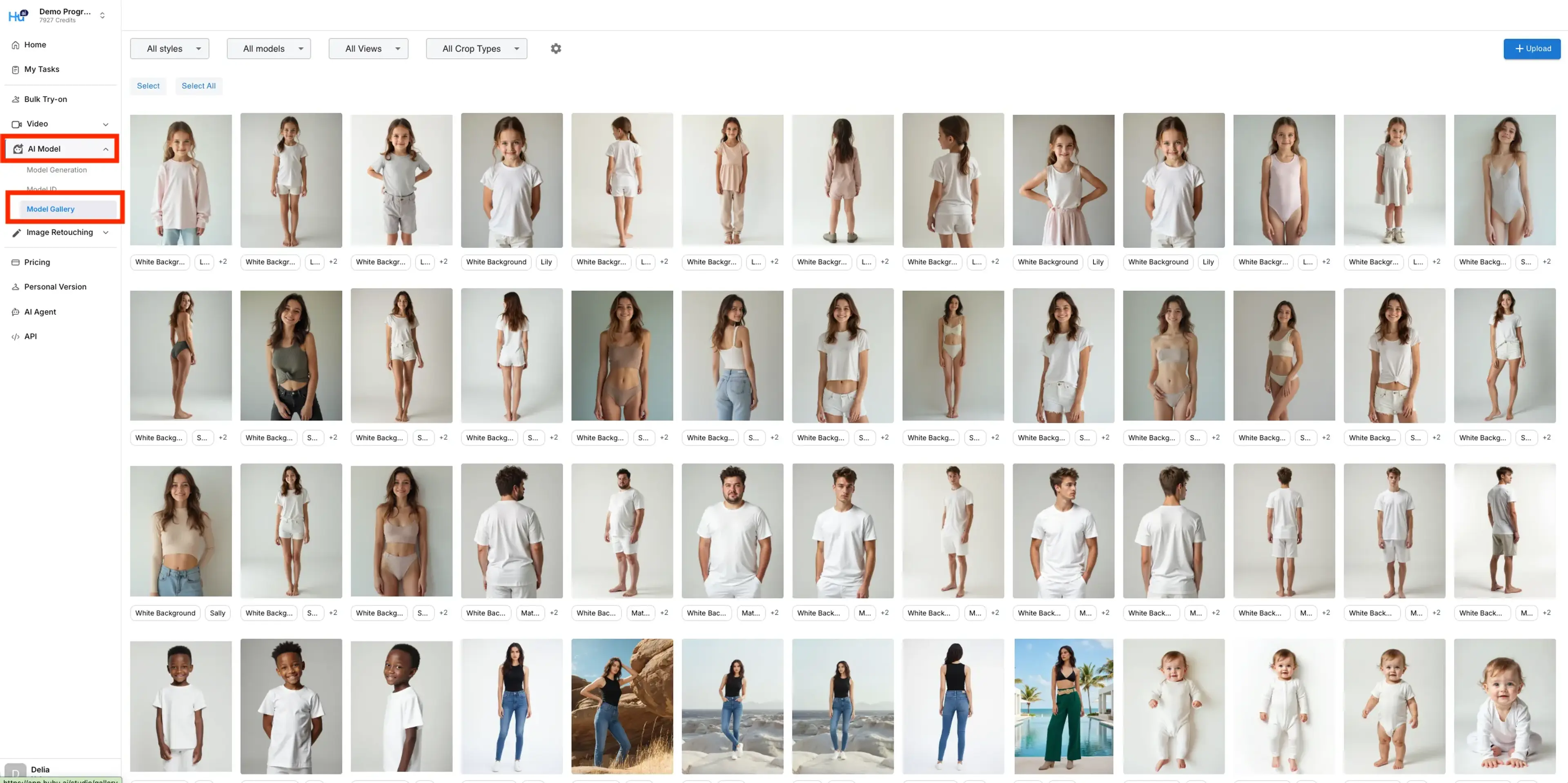 Model Gallery in HuHu AI Studio