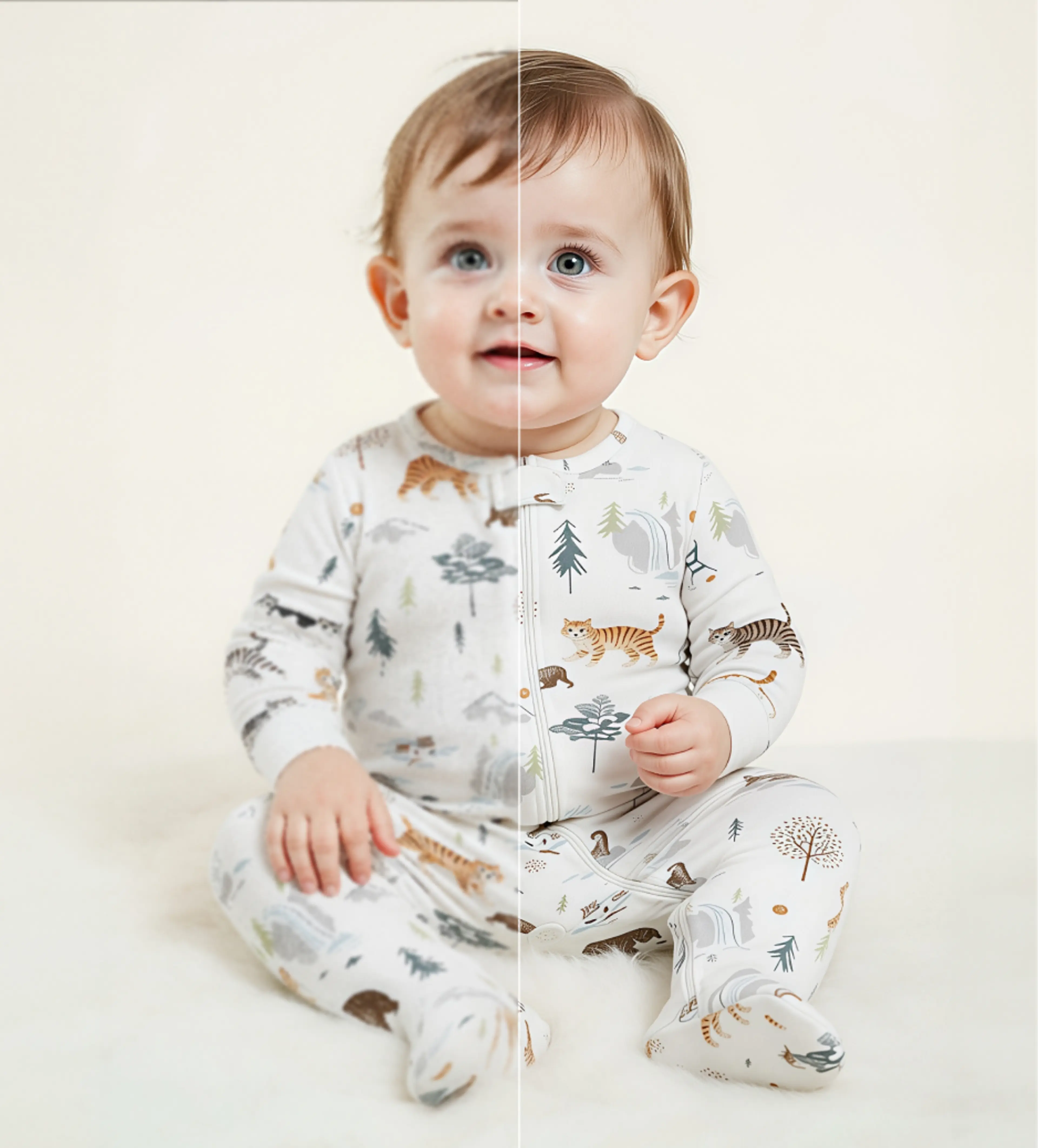 Before and after image upscaling comparison