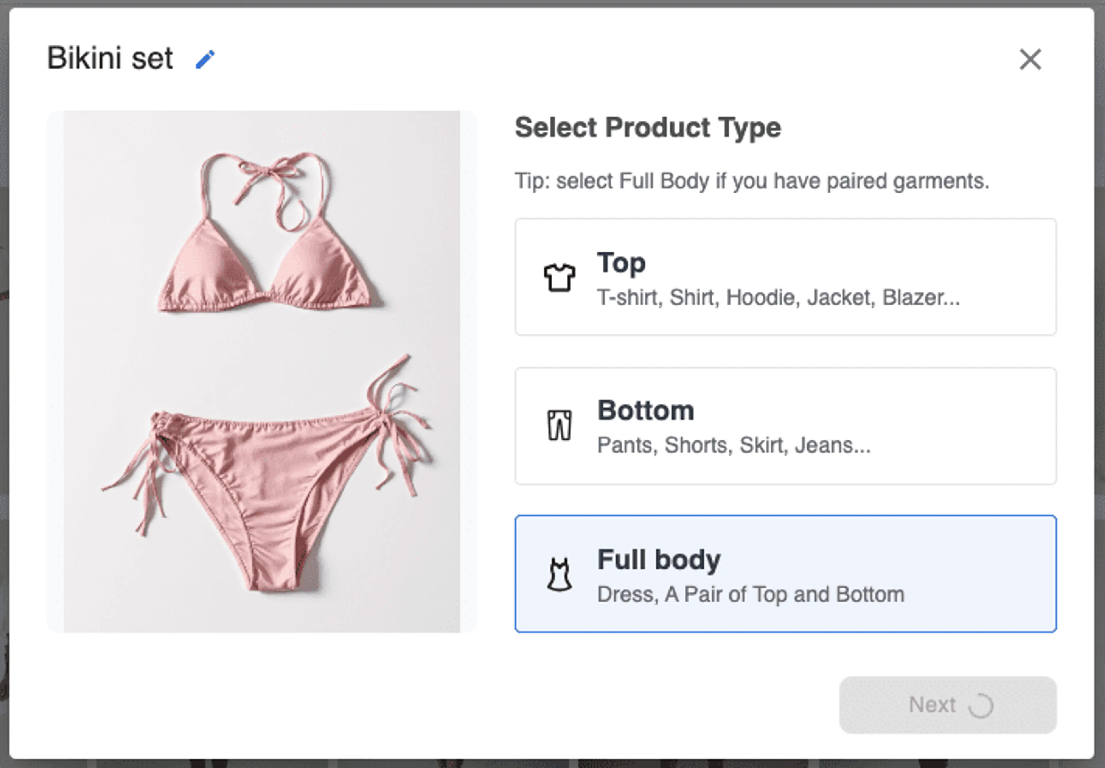 Upload your bikini image