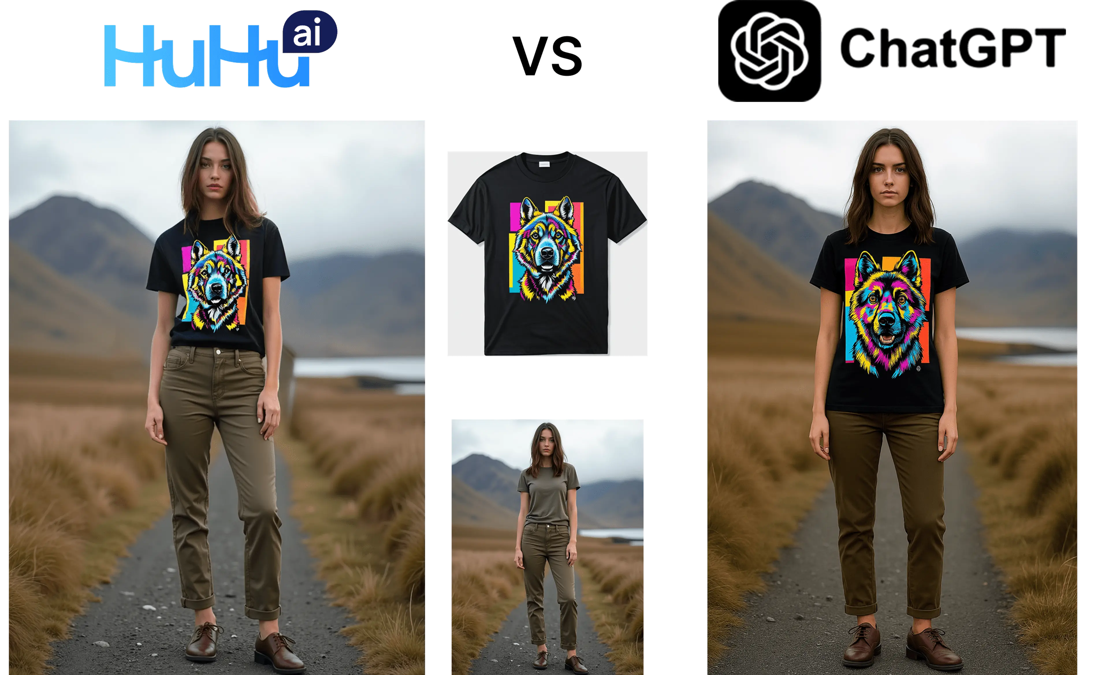 HuHu AI clothing try on tool vs ChatGPT-4o comparison 1