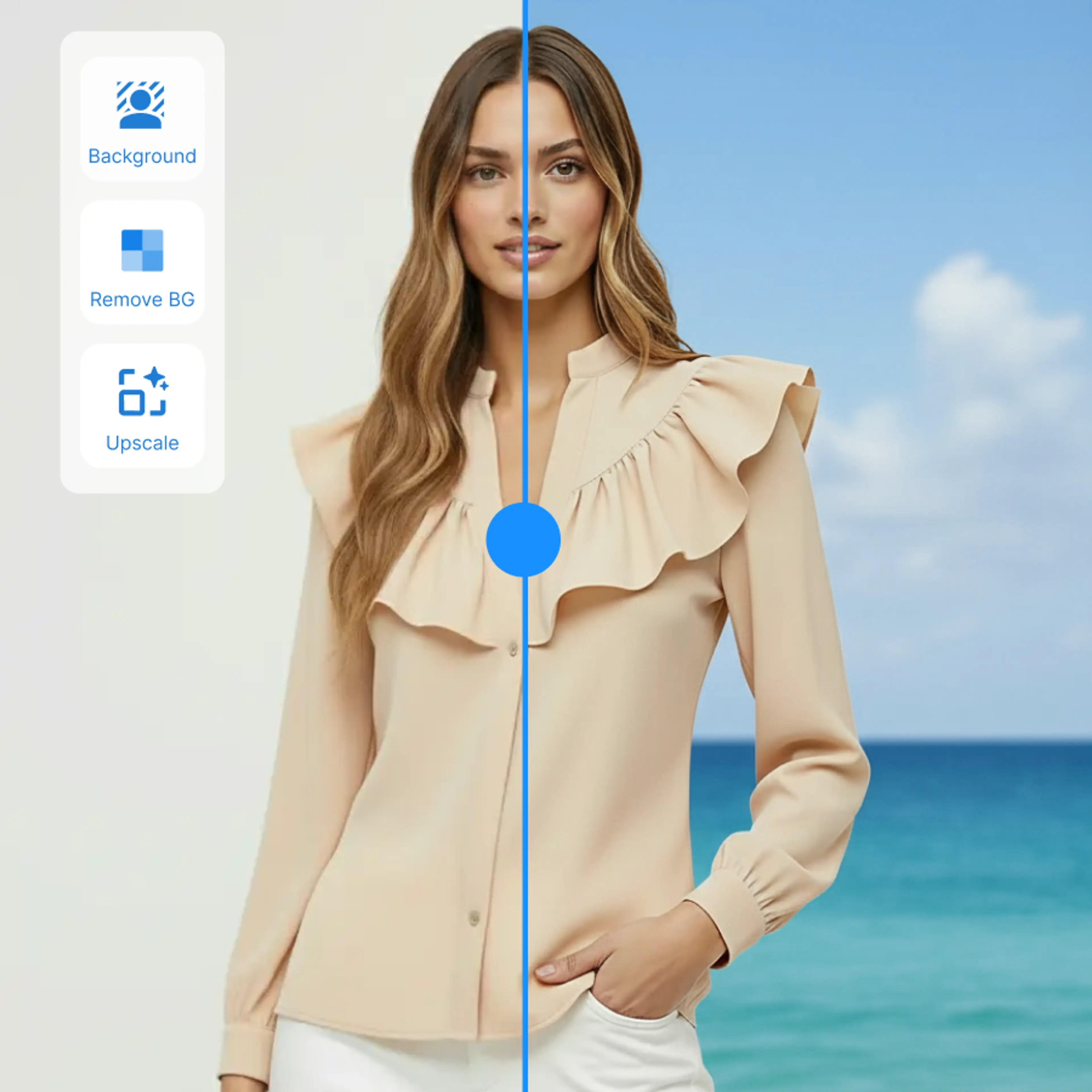 Batch retouching interface processing hundreds of product images