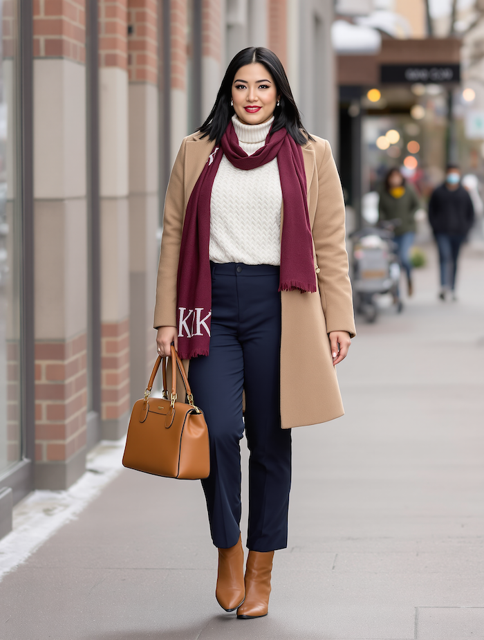 Winter layering outfit generated with HuHu AI outfit maker