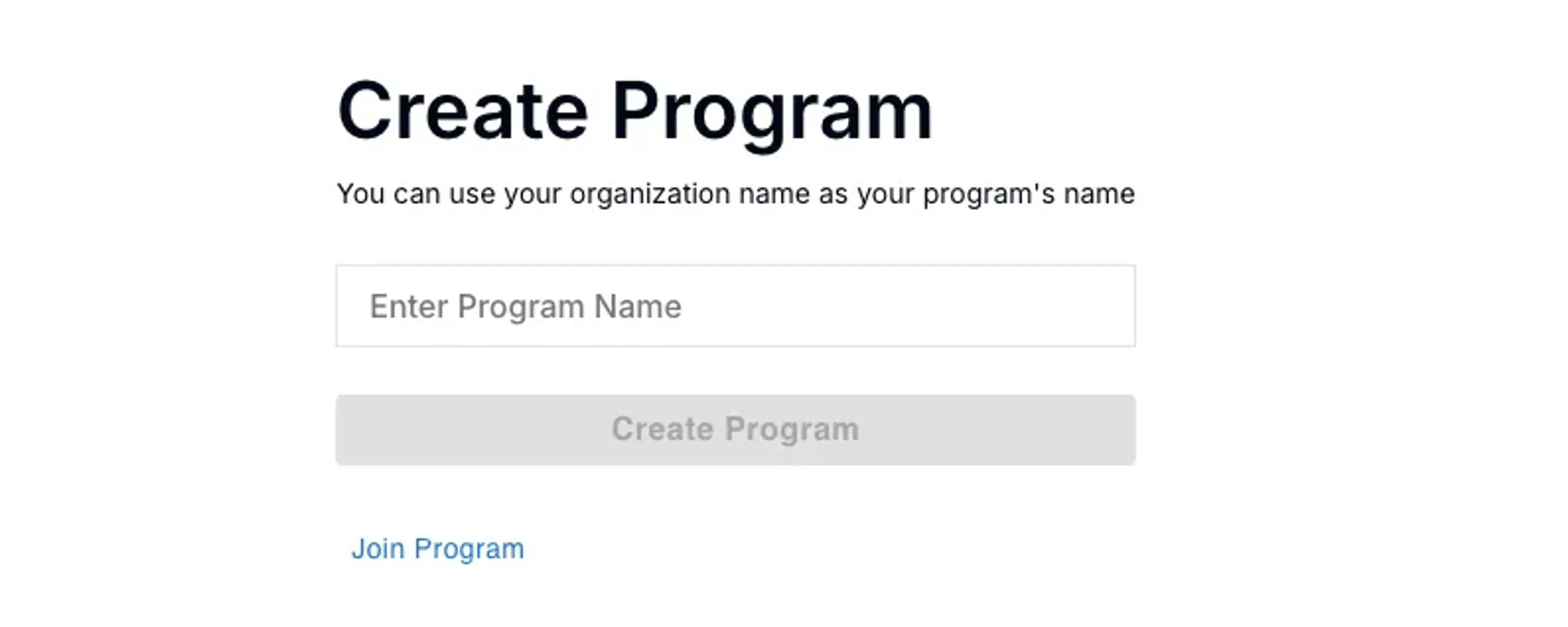 Enter program name to create