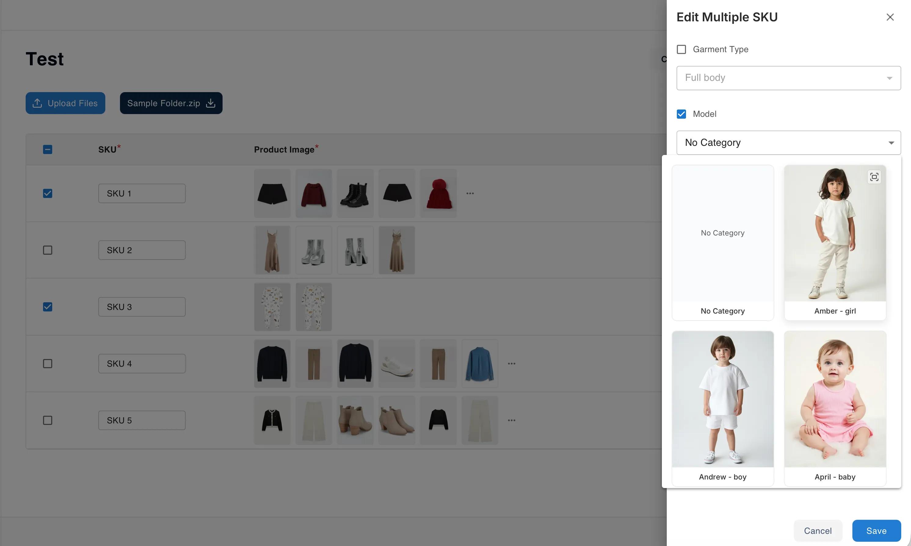 Bulk Select Model ID