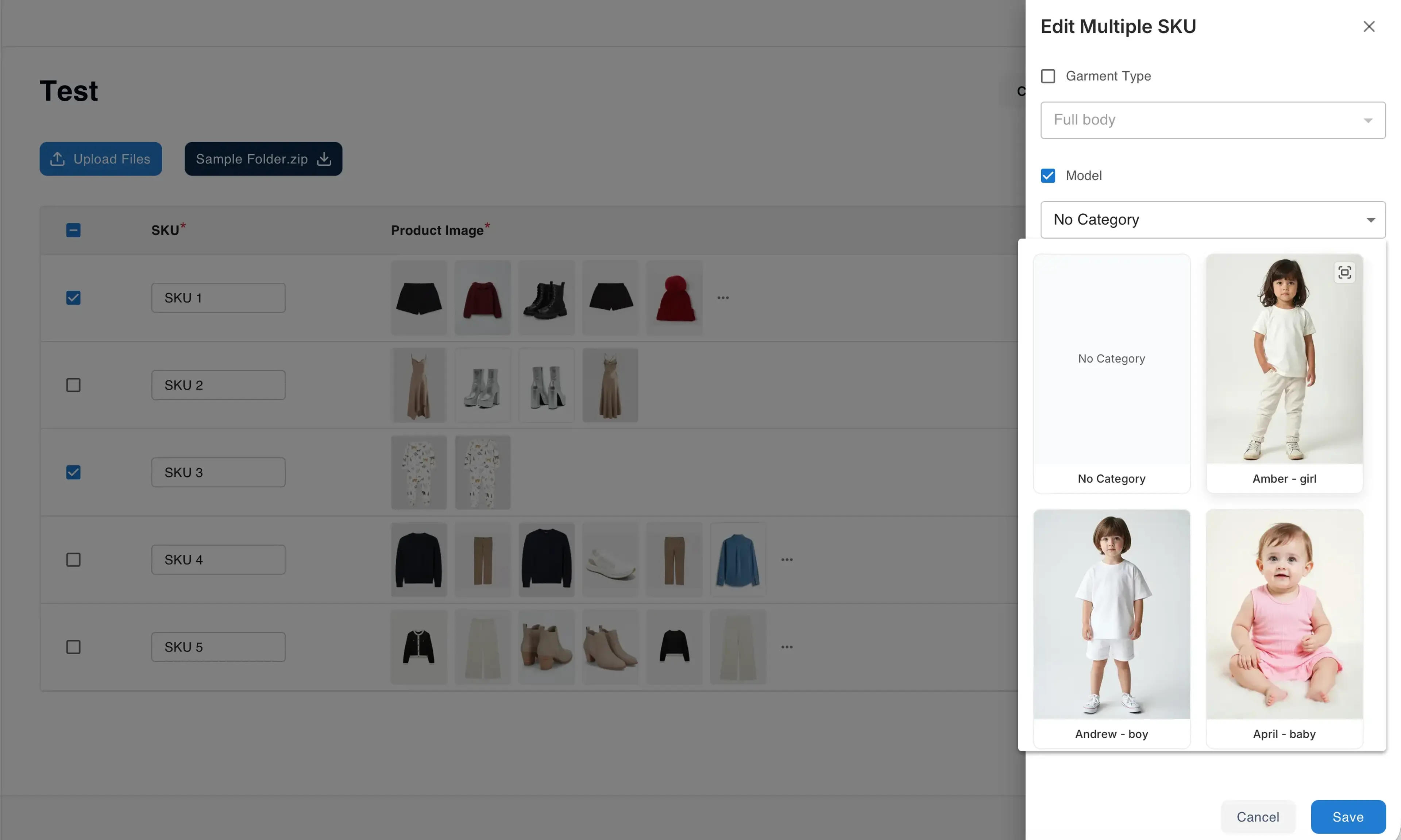 Bulk Select Model ID