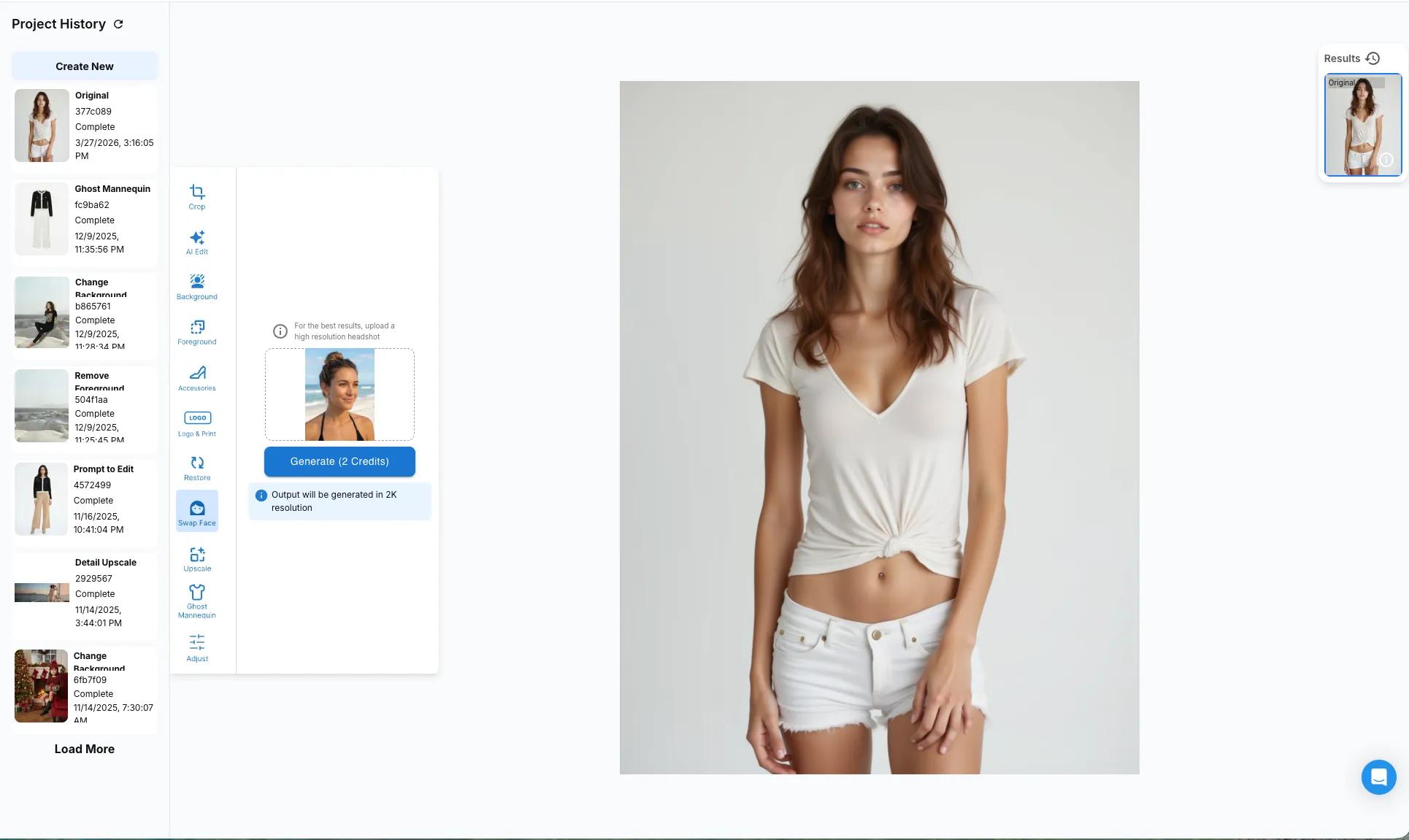 Face Swap step 2 - uploading reference