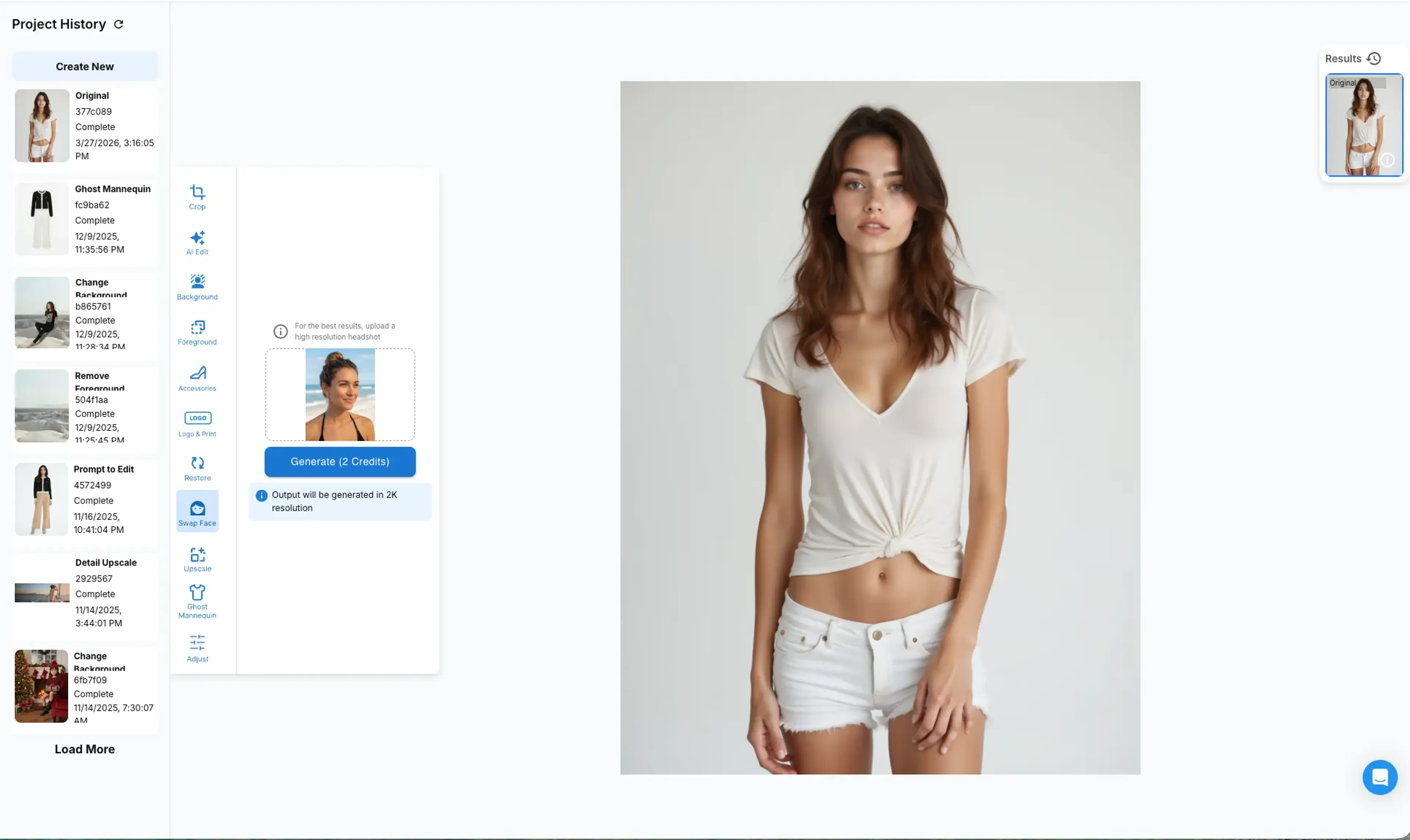 Face Swap step 2 - uploading reference