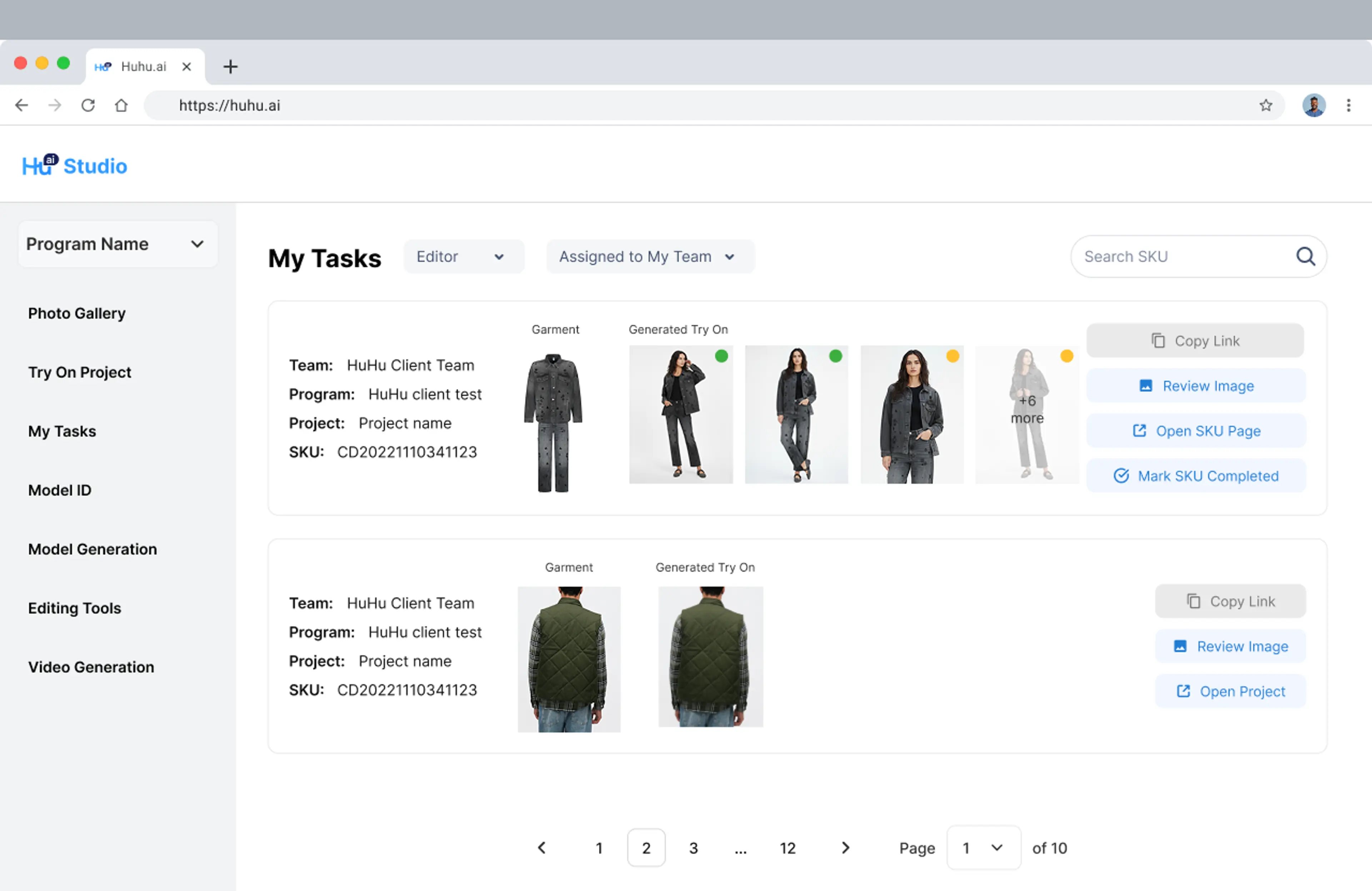 My Task updated interface