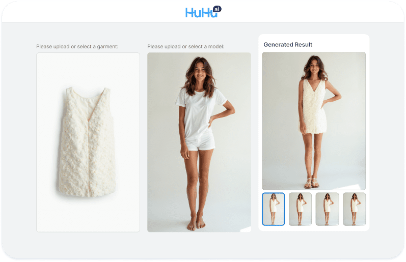 virtual try on workflow of huhu ai