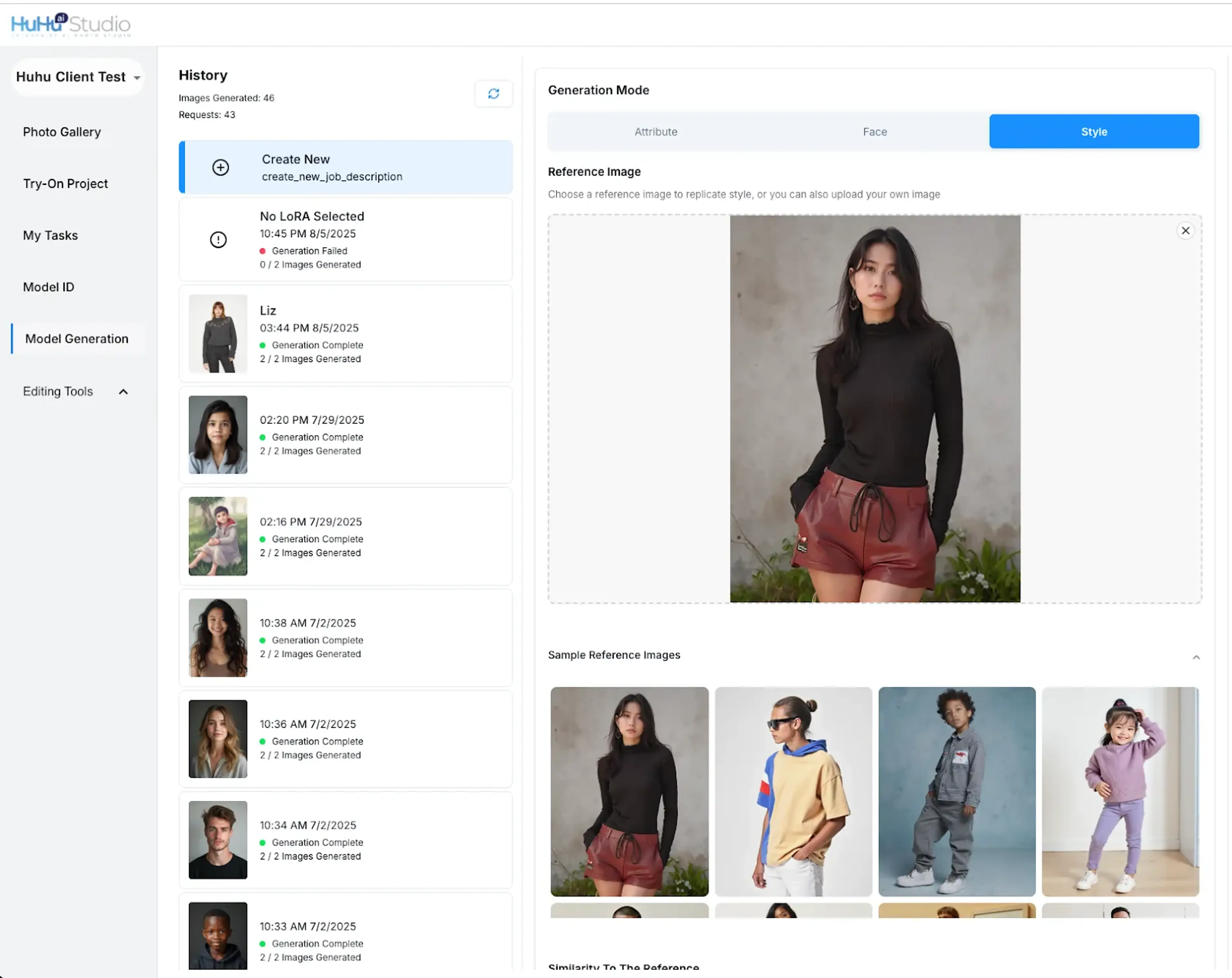 Model Generation with Style Reference