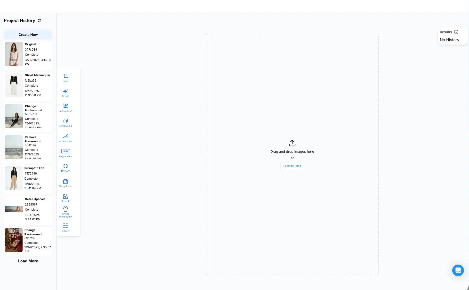Face Swap interface in HuHu AI Studio