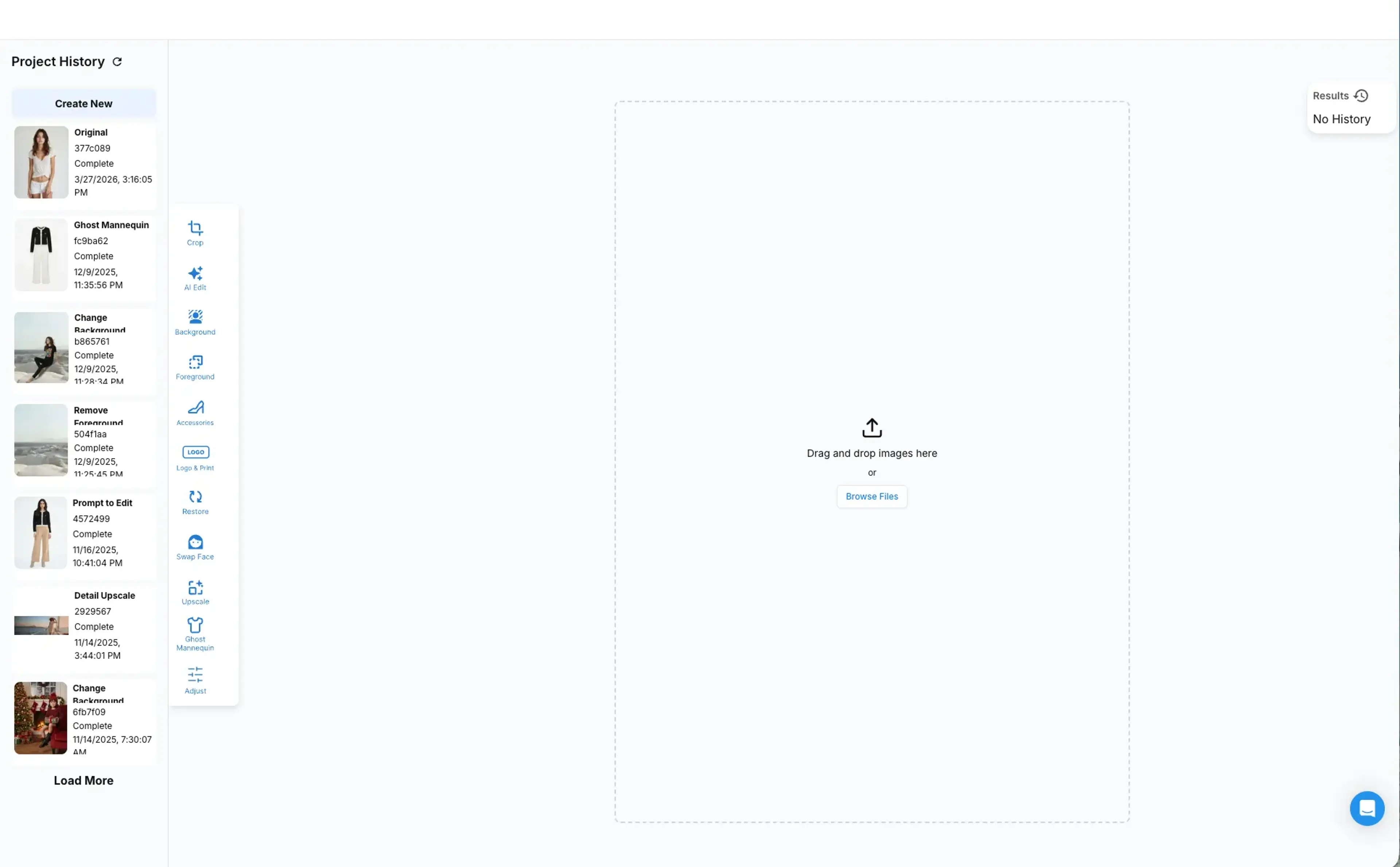 Face Swap interface in HuHu AI Studio