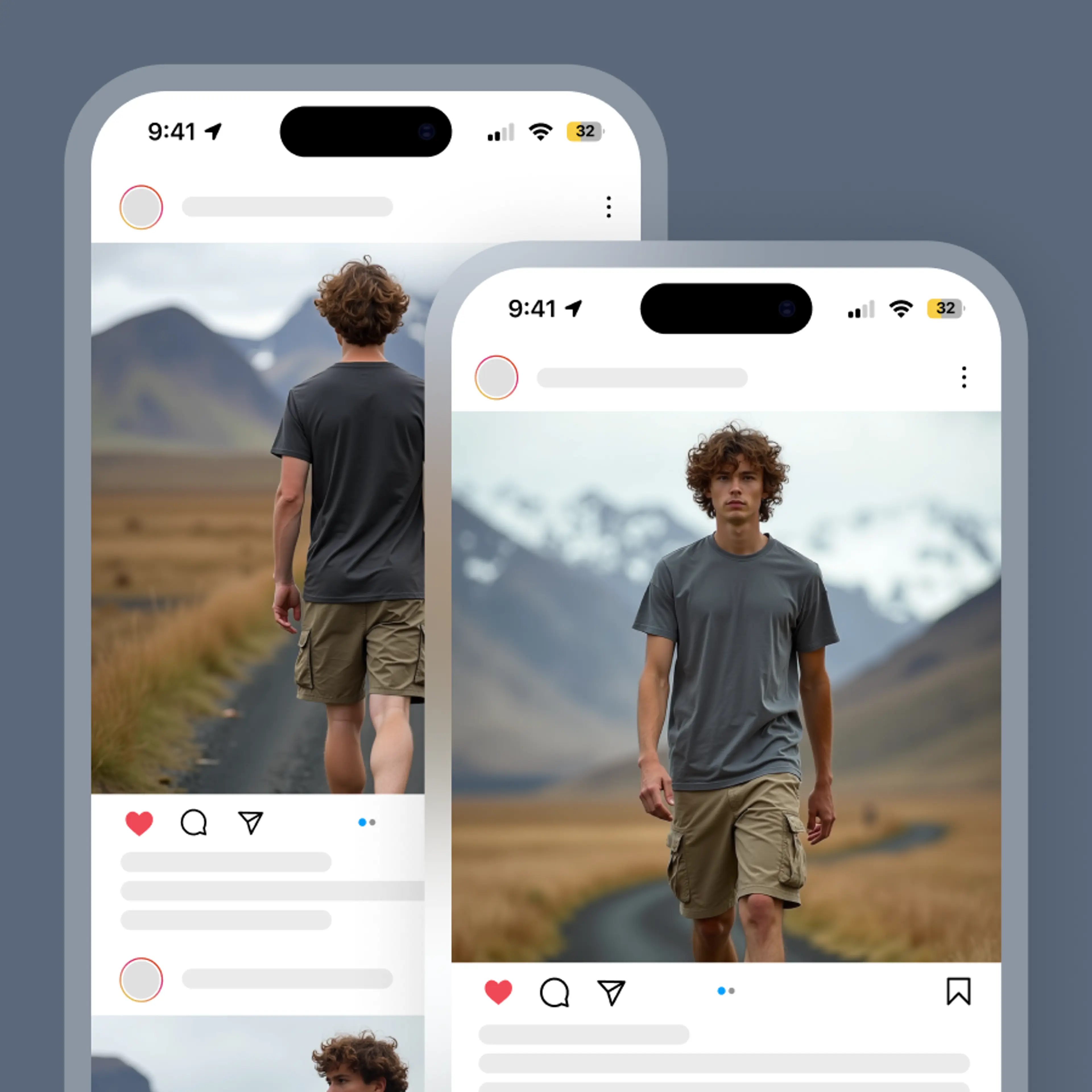 Multiple AI-generated poses from a single model photo