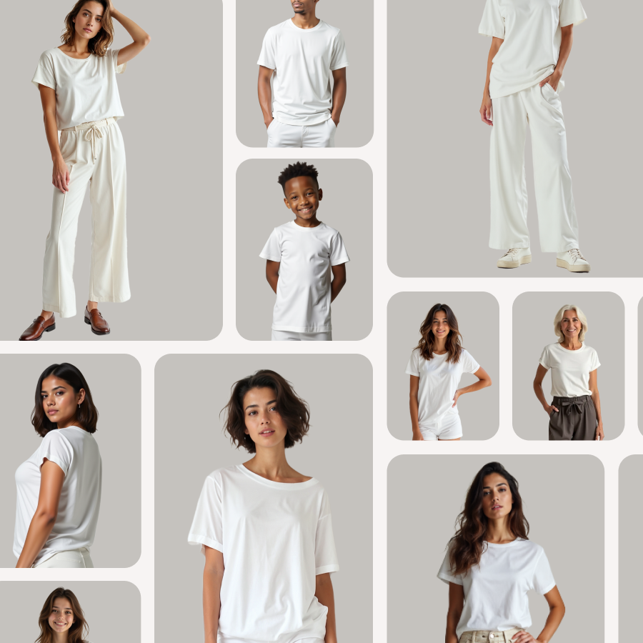 Product listing enriched with multiple model poses