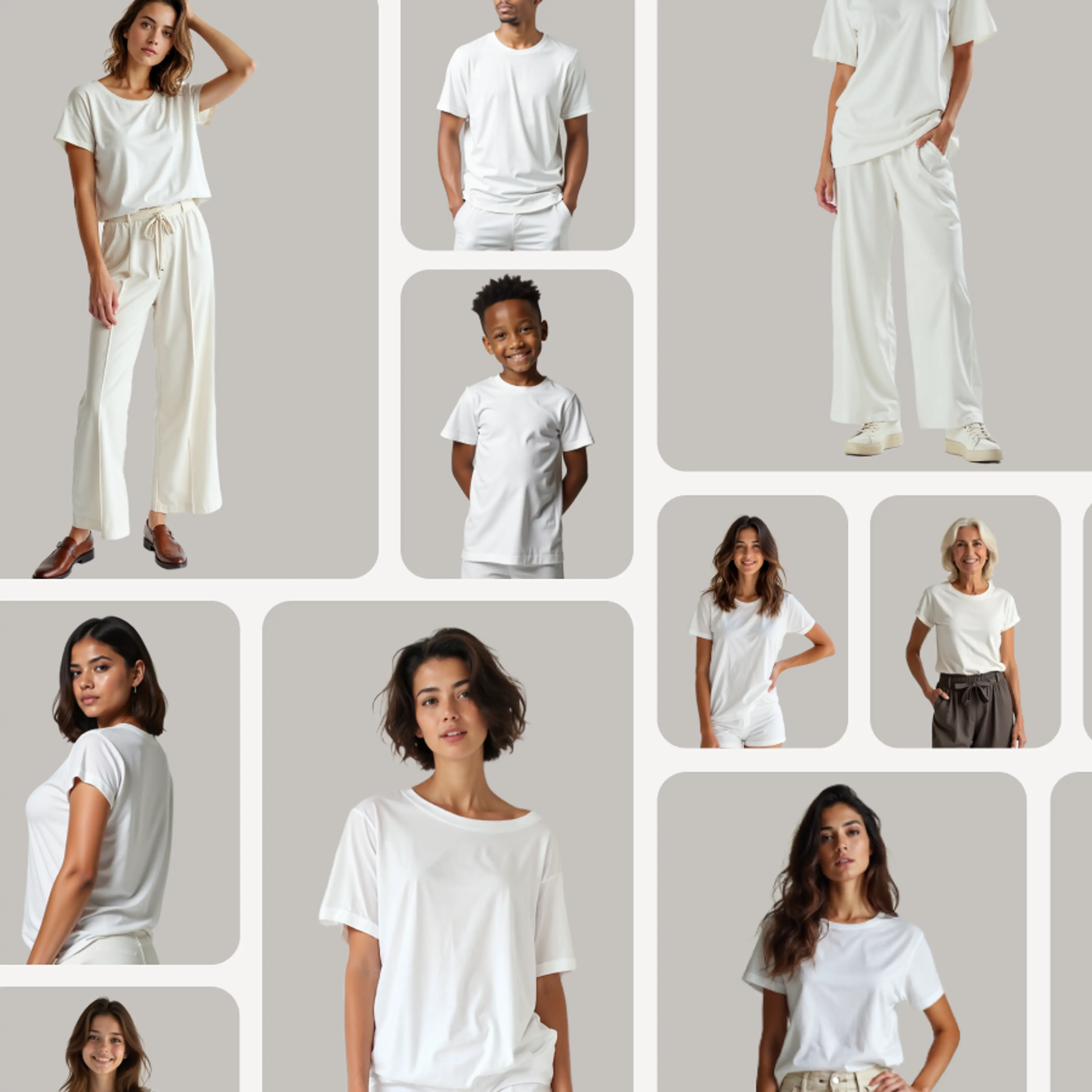 Product listing enriched with multiple model poses