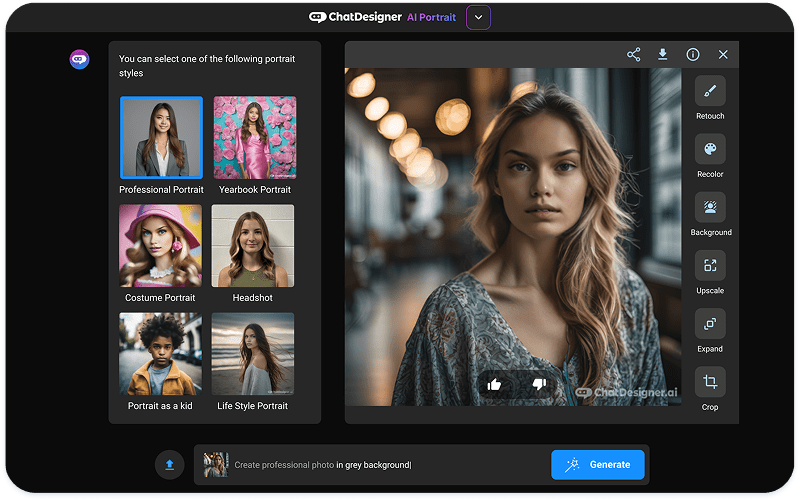 UI of the first version of AI Agent