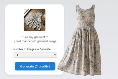 Ghost mannequin garment image created with HuHu AI