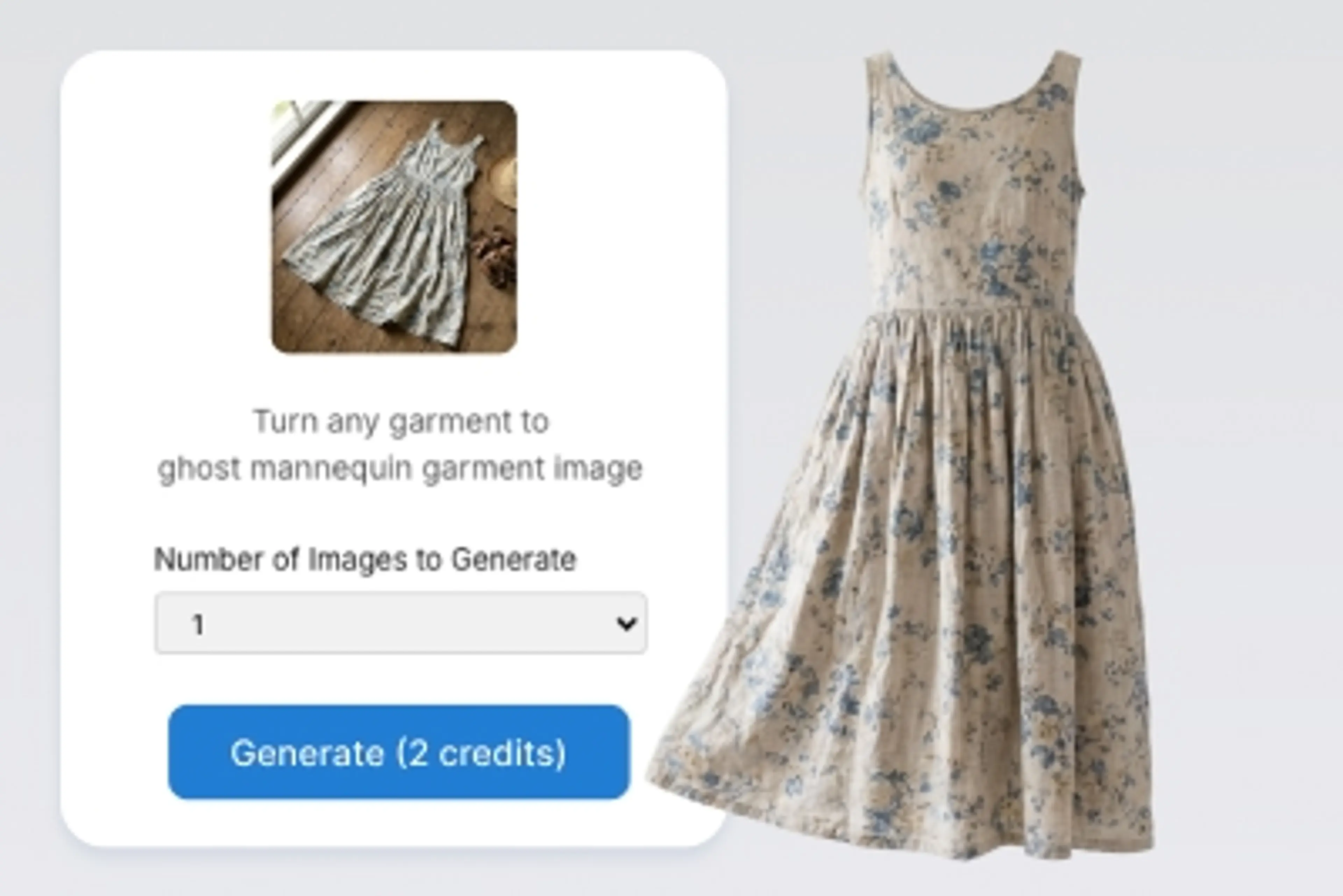 Ghost mannequin garment image created with HuHu AI
