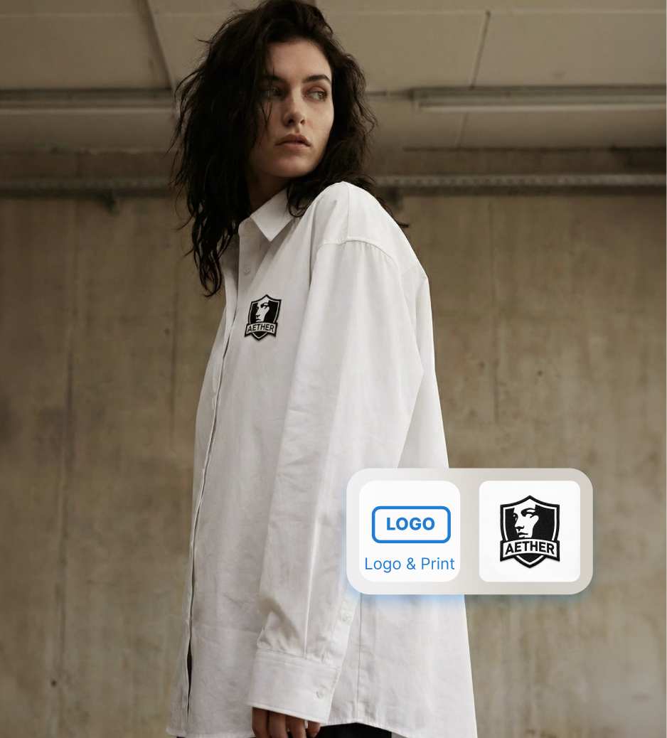 Before and after comparison of an AI-enhanced logo