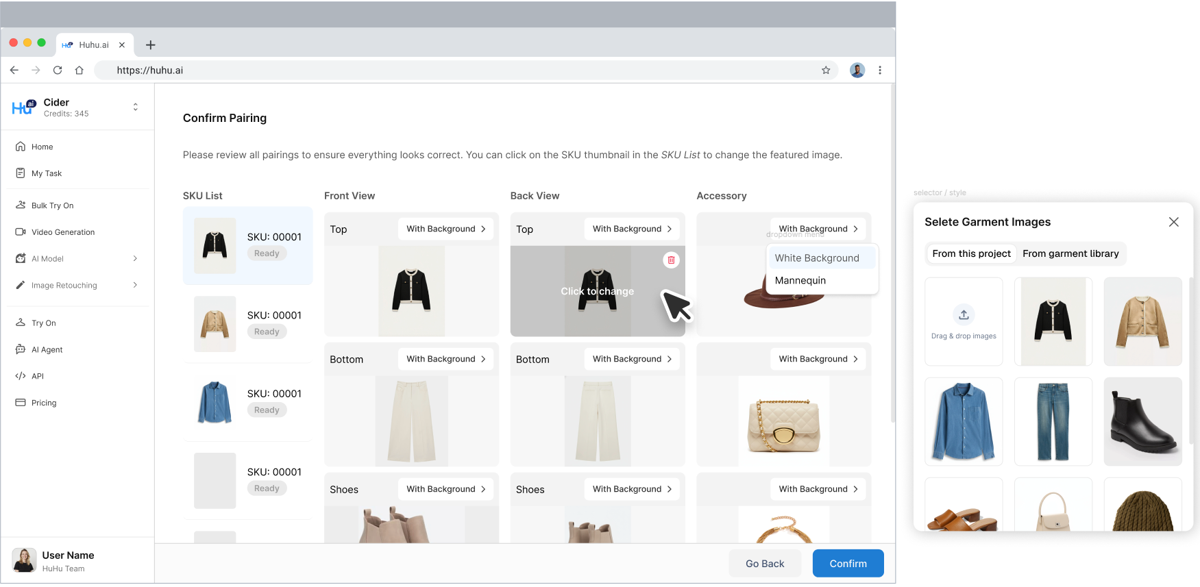 Auto batch mode project interface