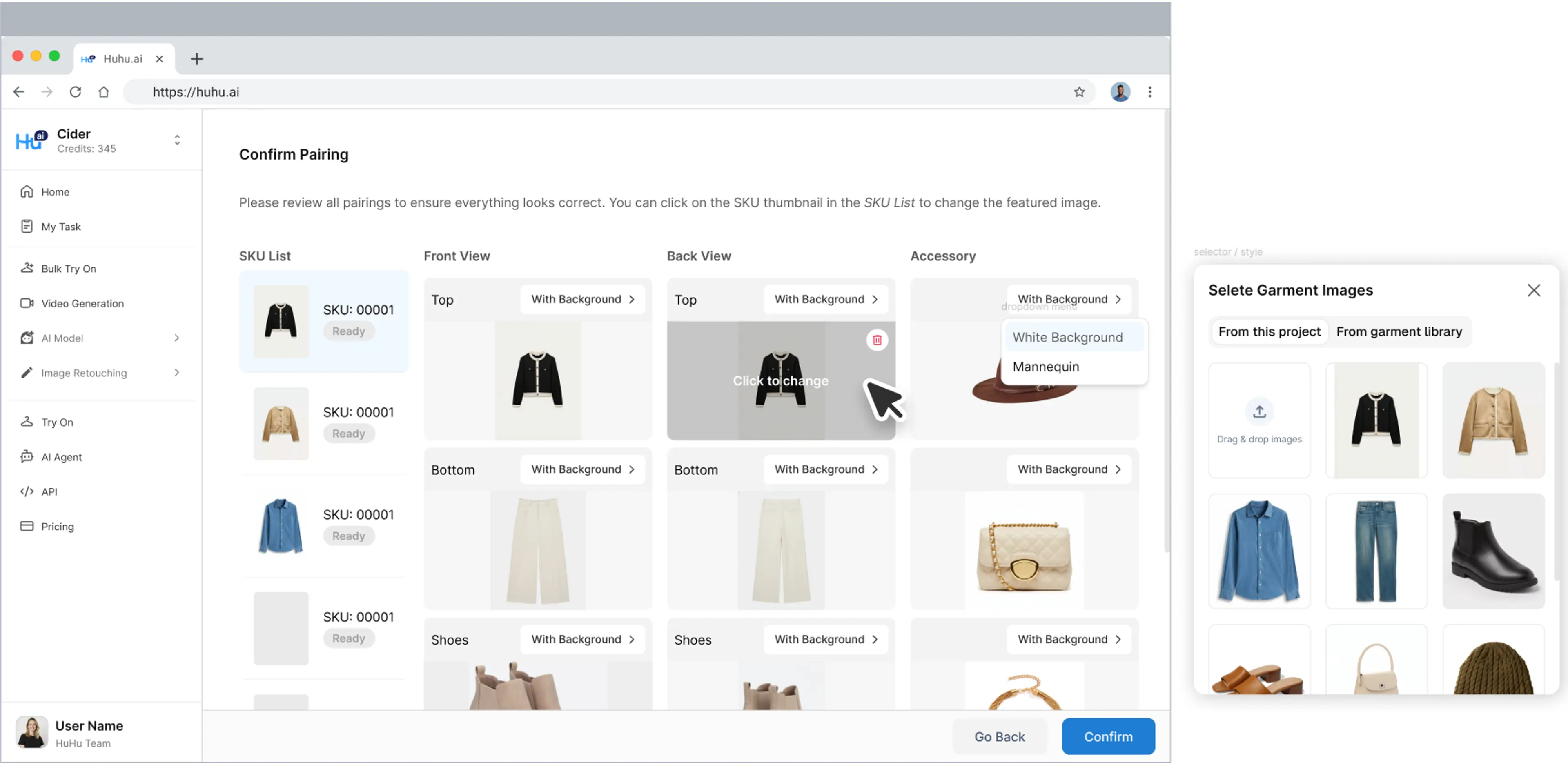 Auto batch mode project interface