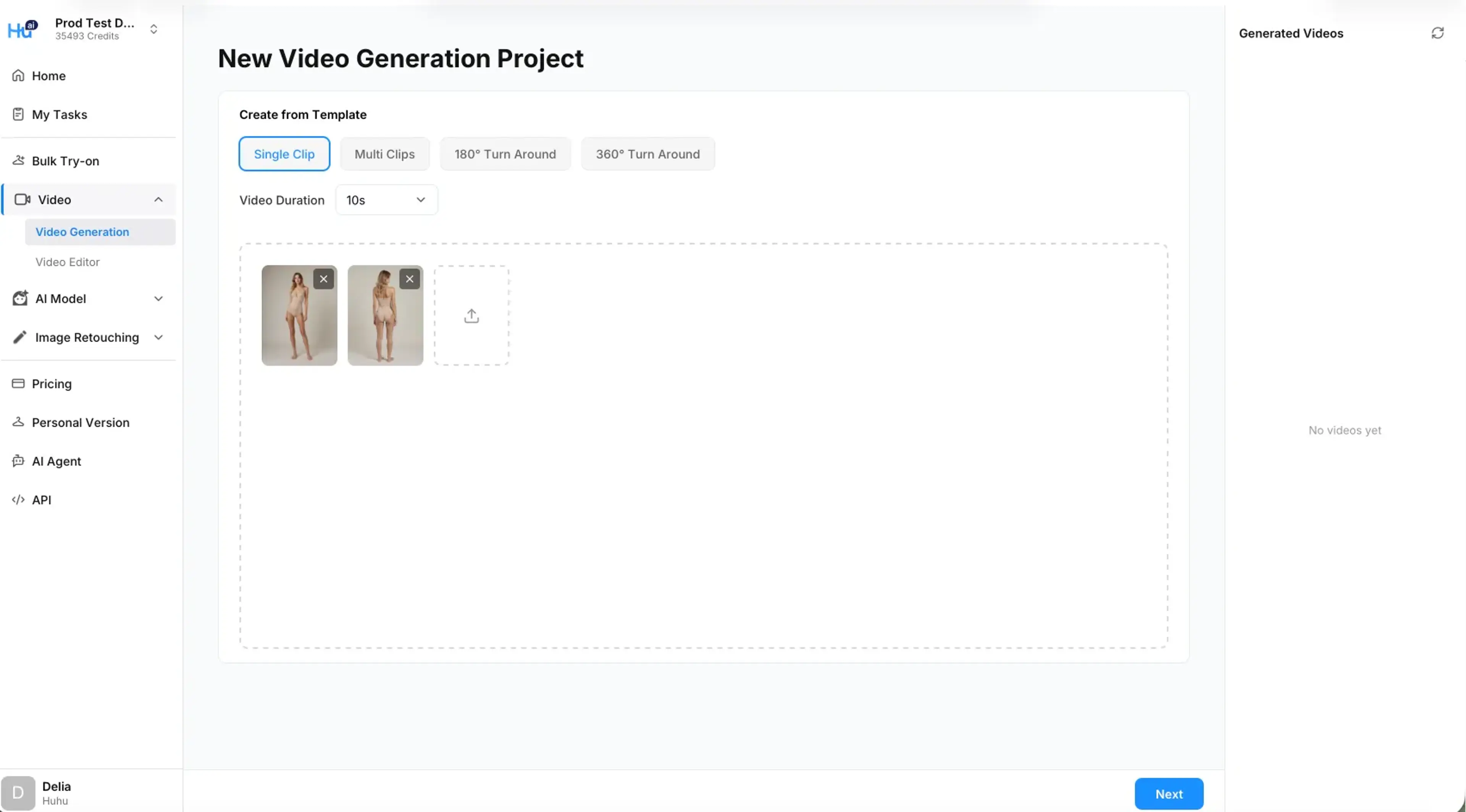 Upload images for video generation