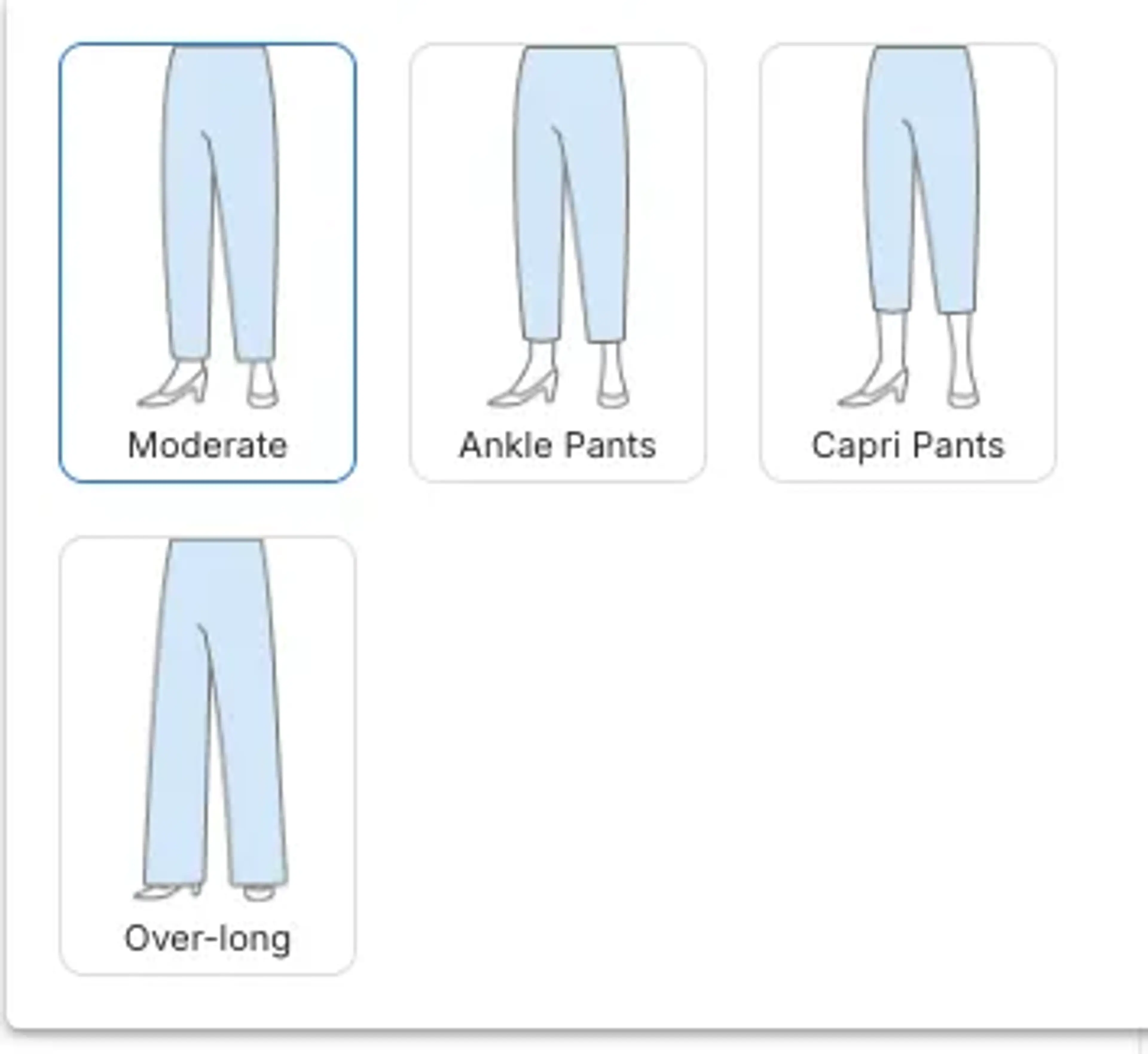 Pants length options