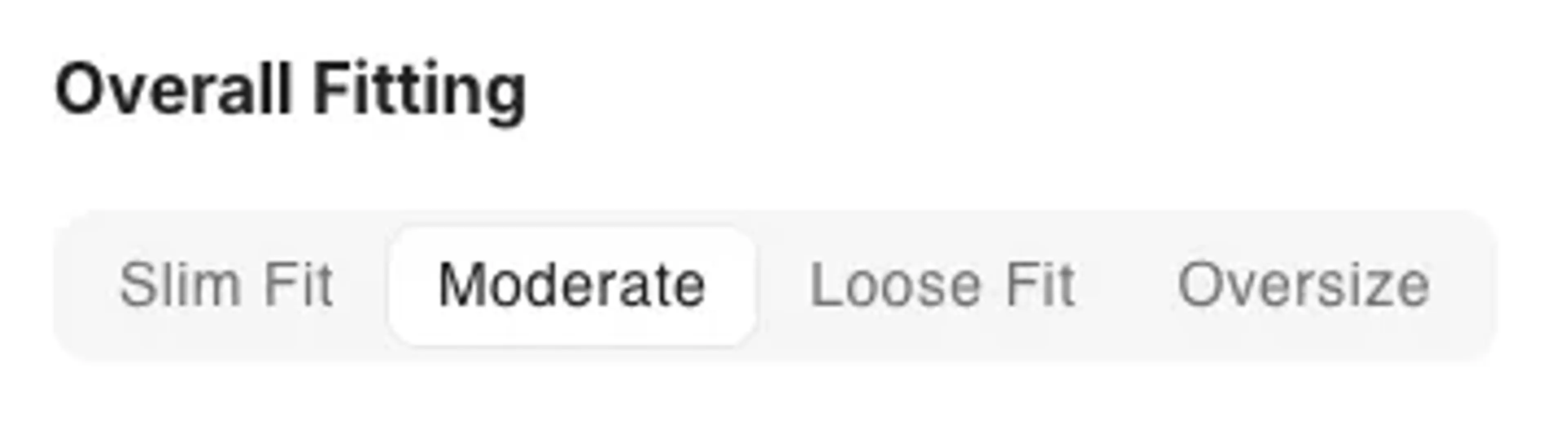 Overall Fitting options