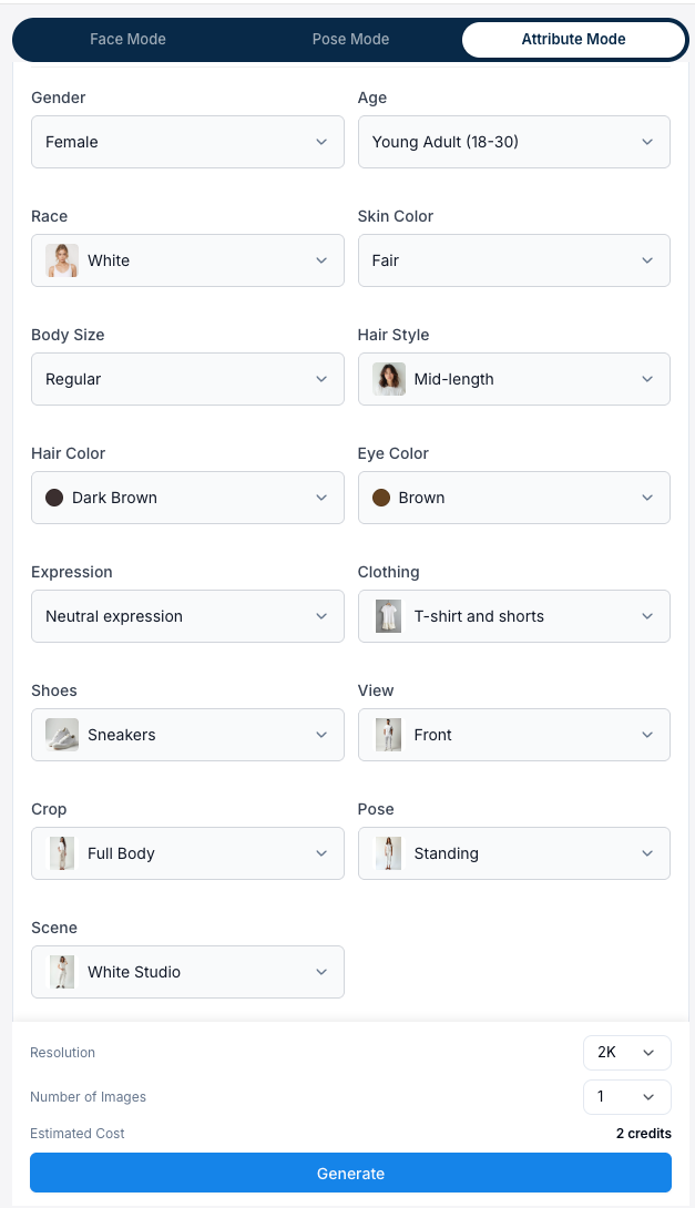 Pick a sample model from the list