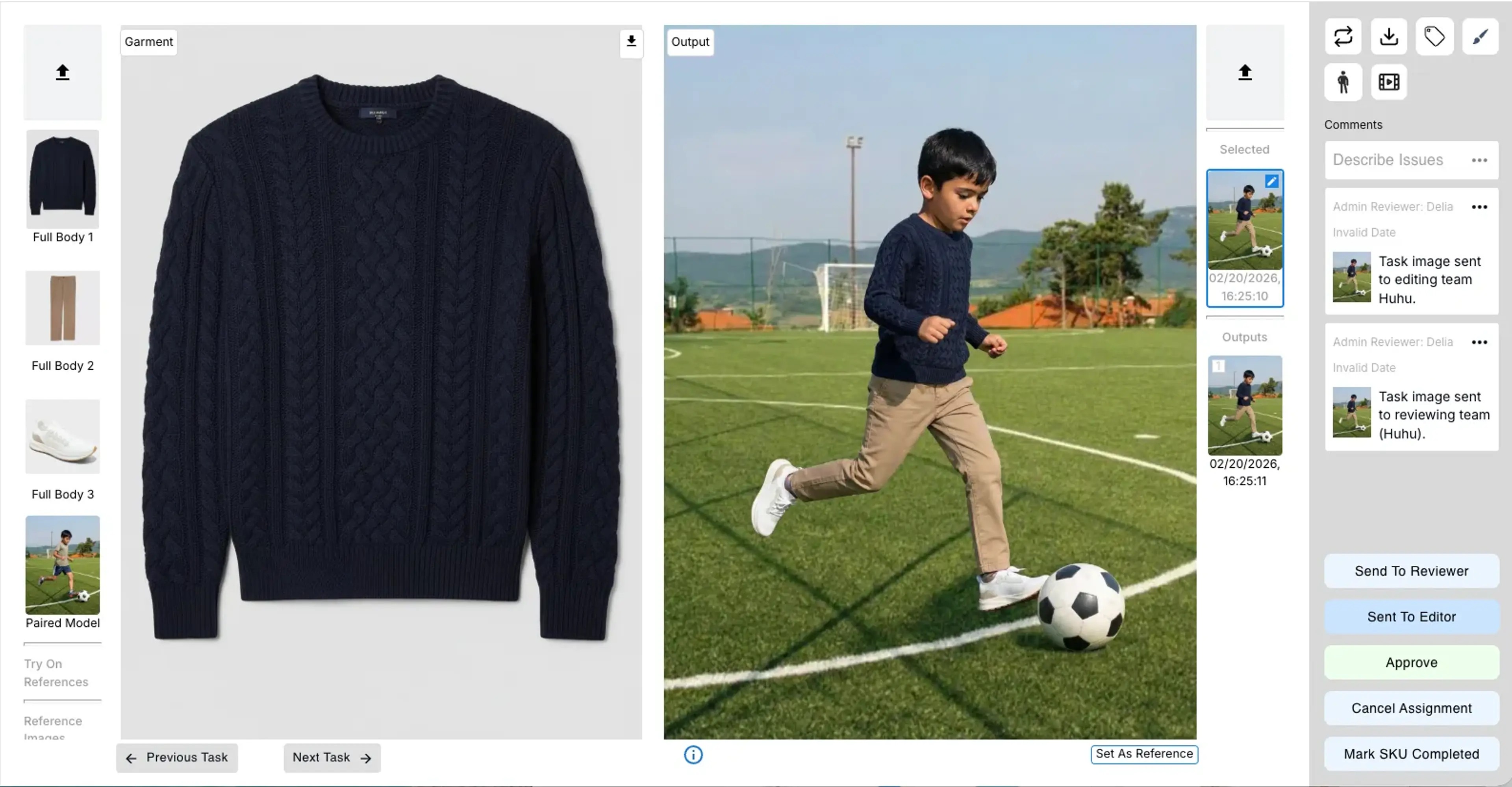 Send to Editor status