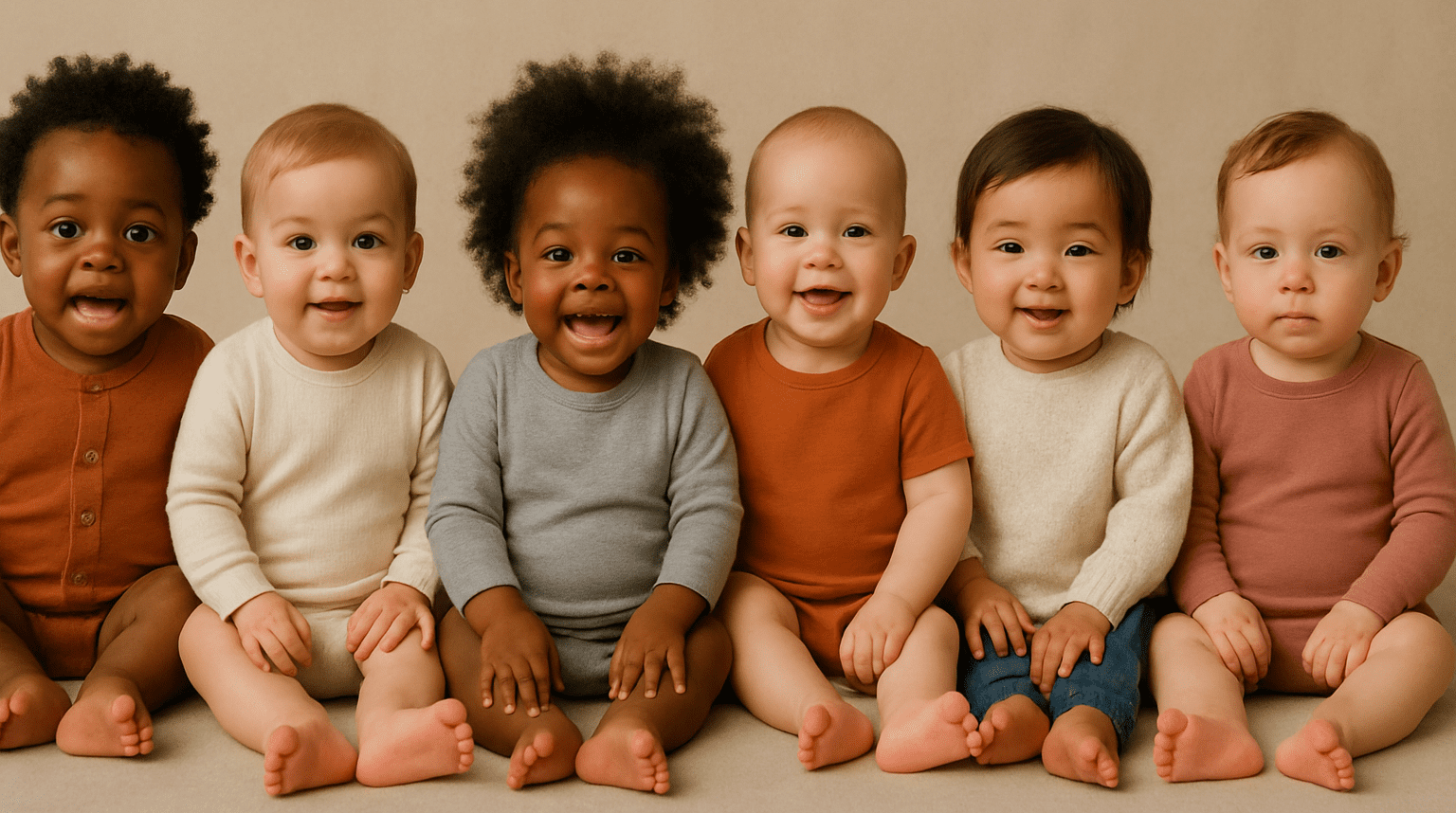 babies generated with AI with different backgrounds and ethnicities
