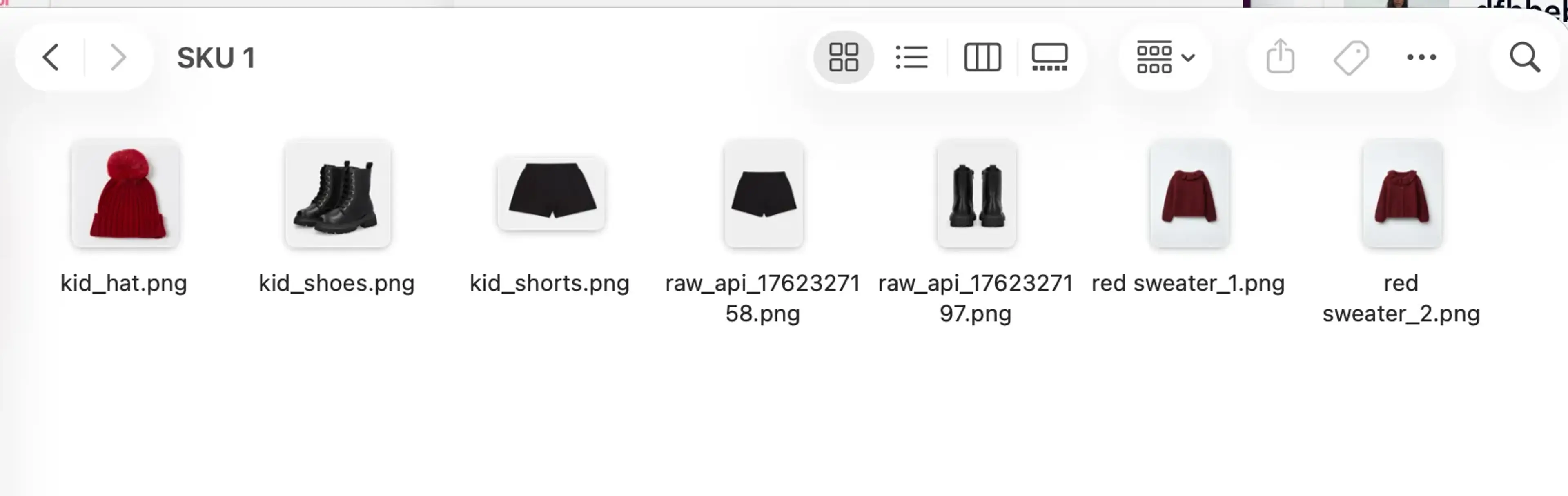 Garment images in SKU folder
