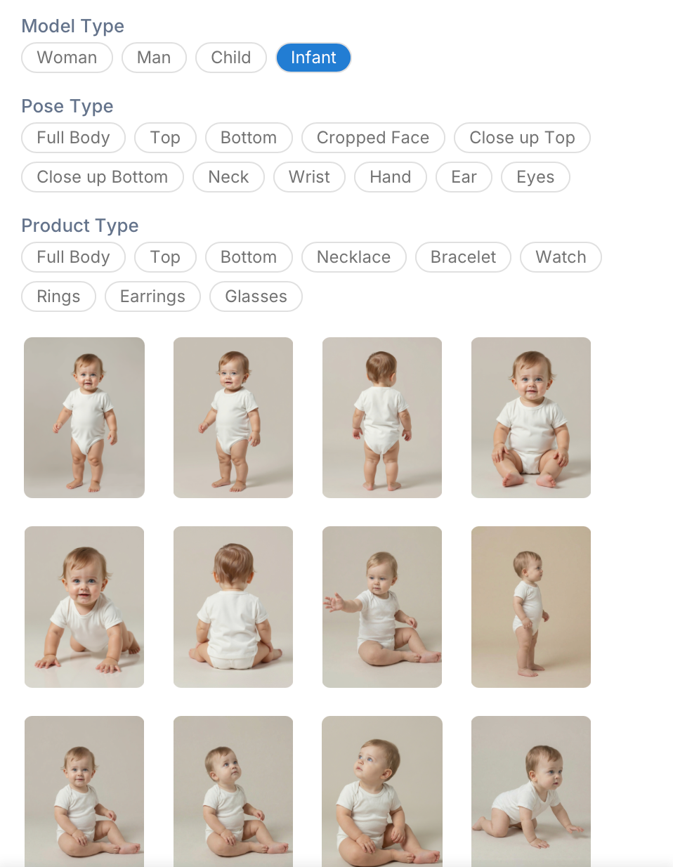 Baby pose templates