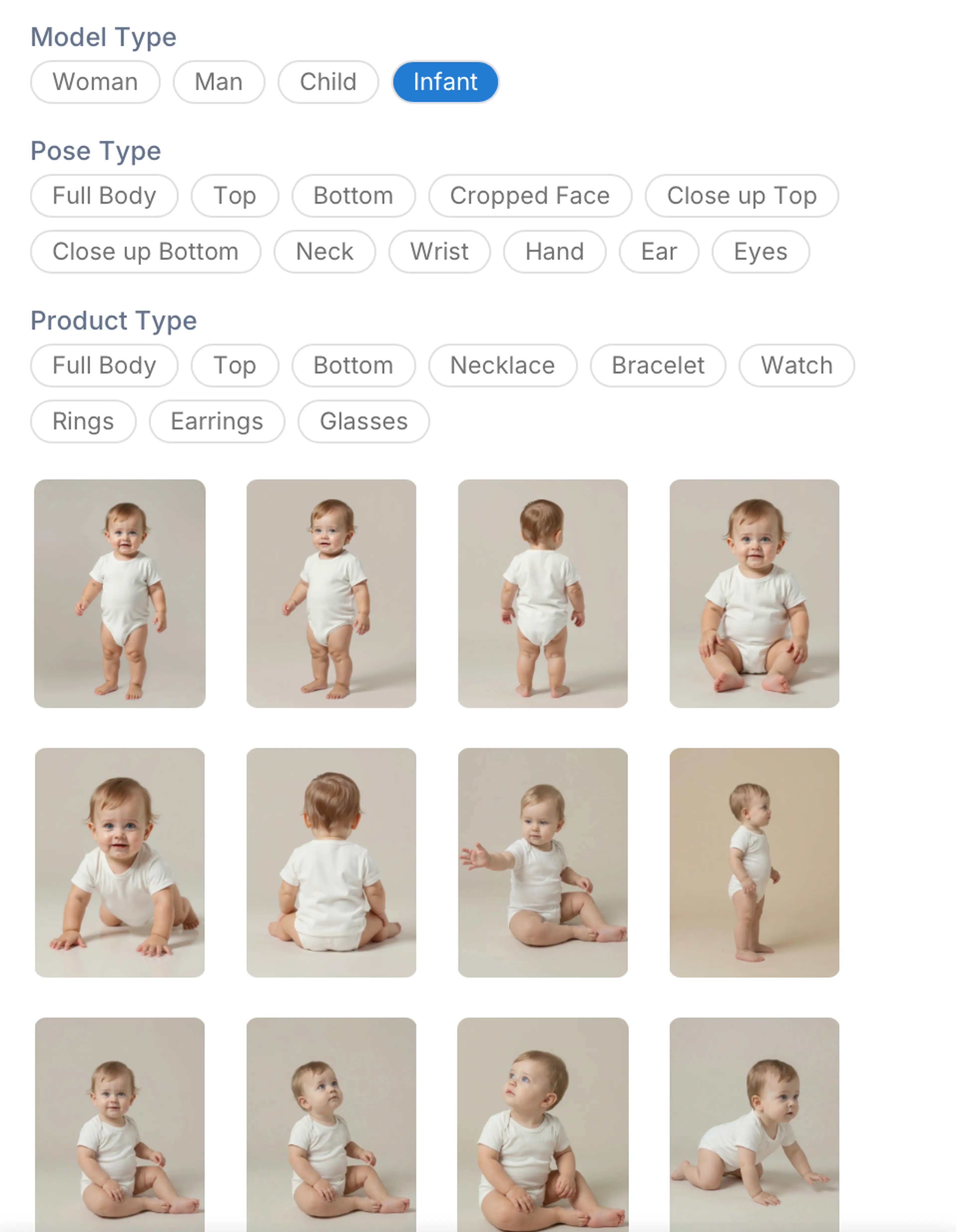 Baby pose templates