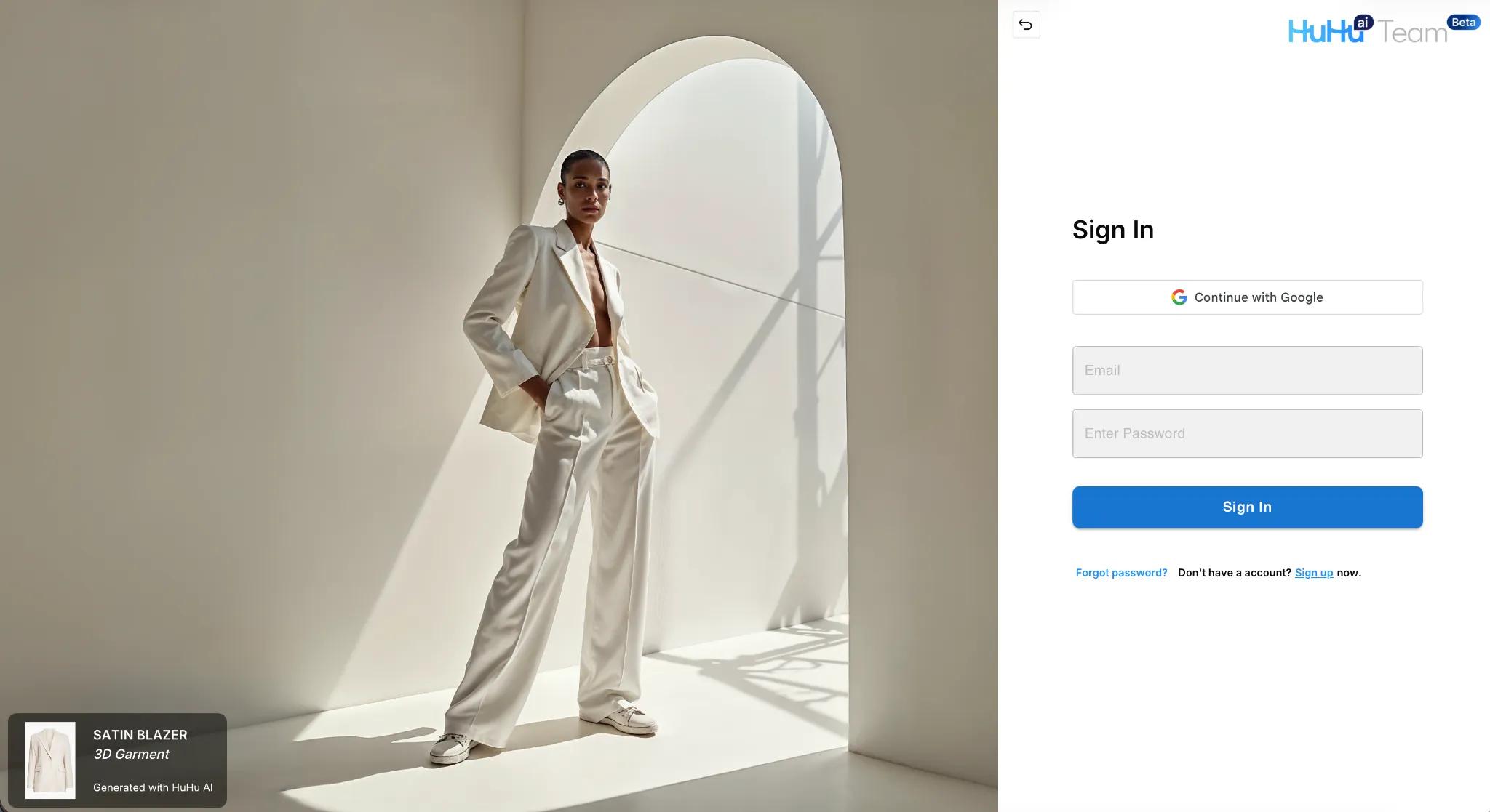 Sign up for a HuHu AI Studio Team account