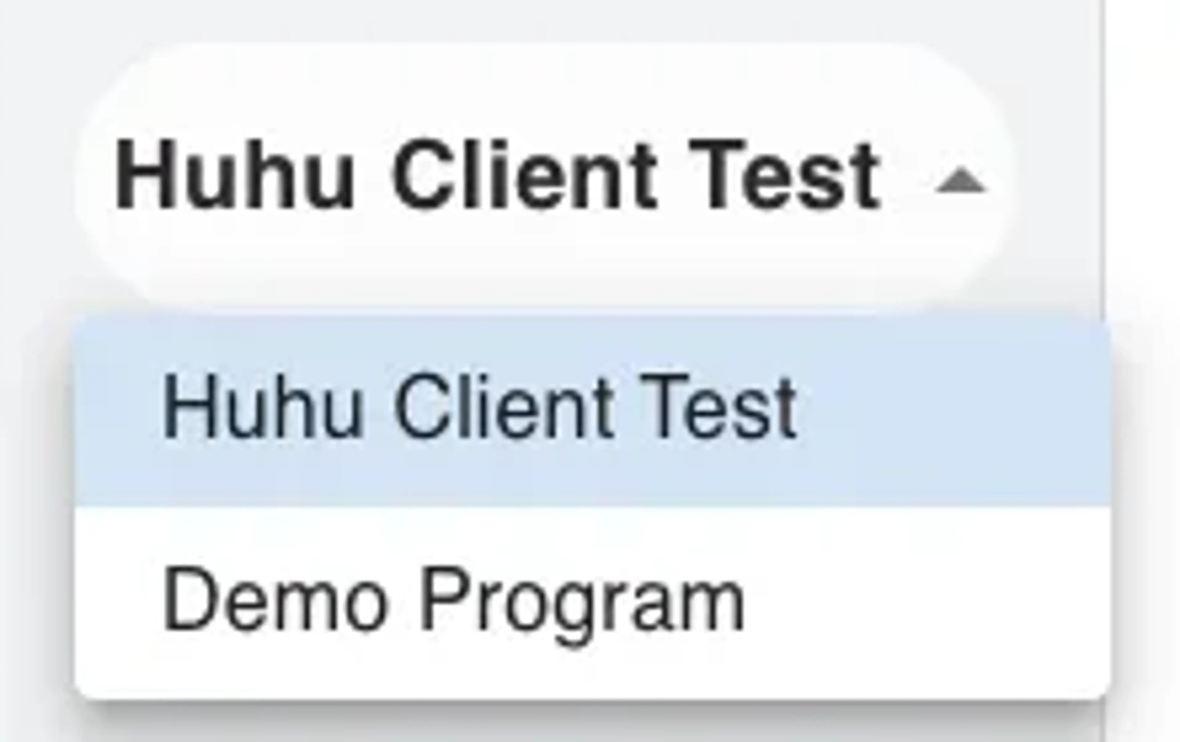 Switch programs toggle in navigation bar