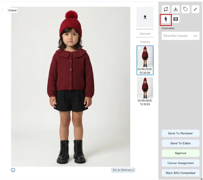 Review Page Change Pose button