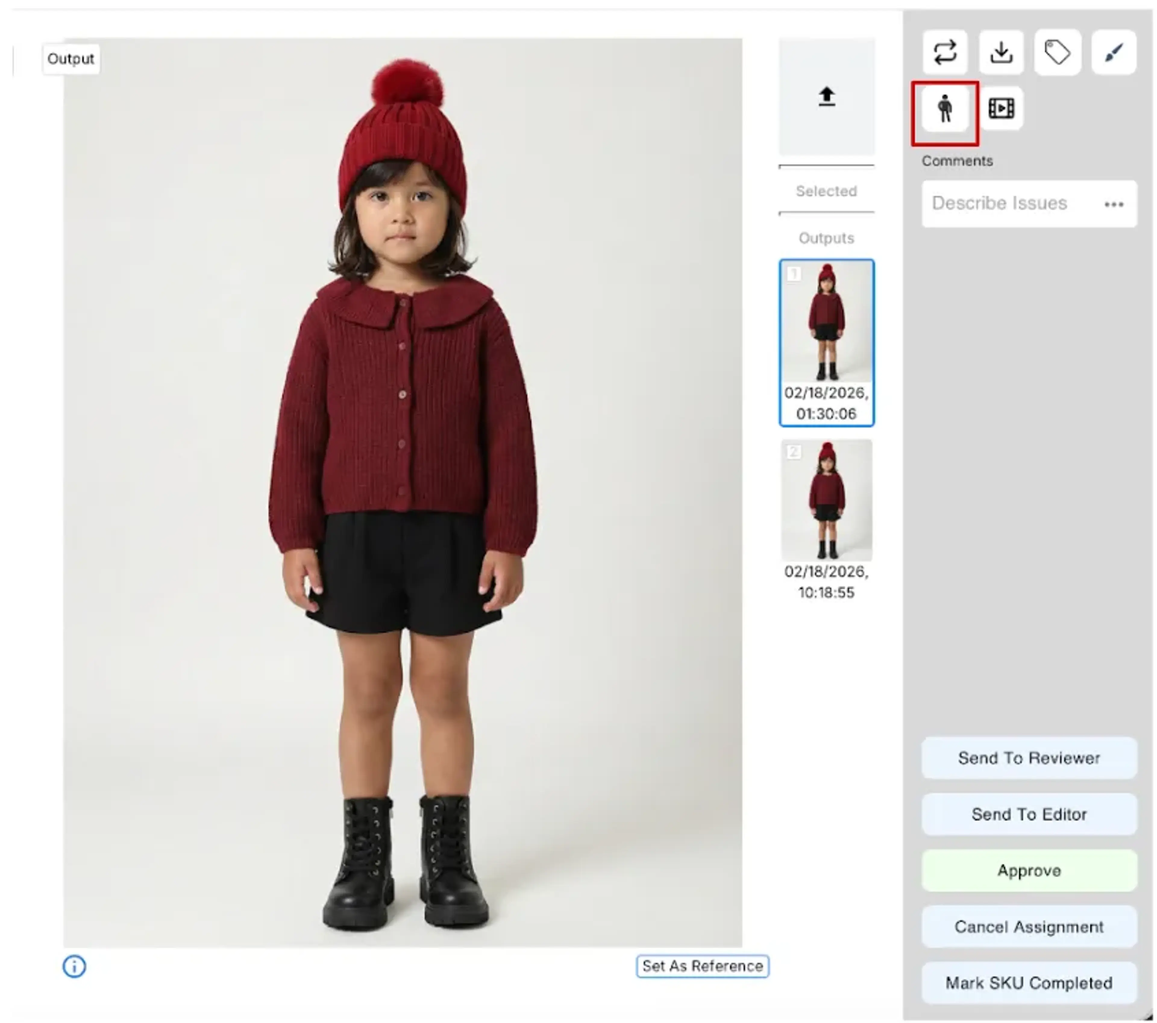 Review Page Change Pose button