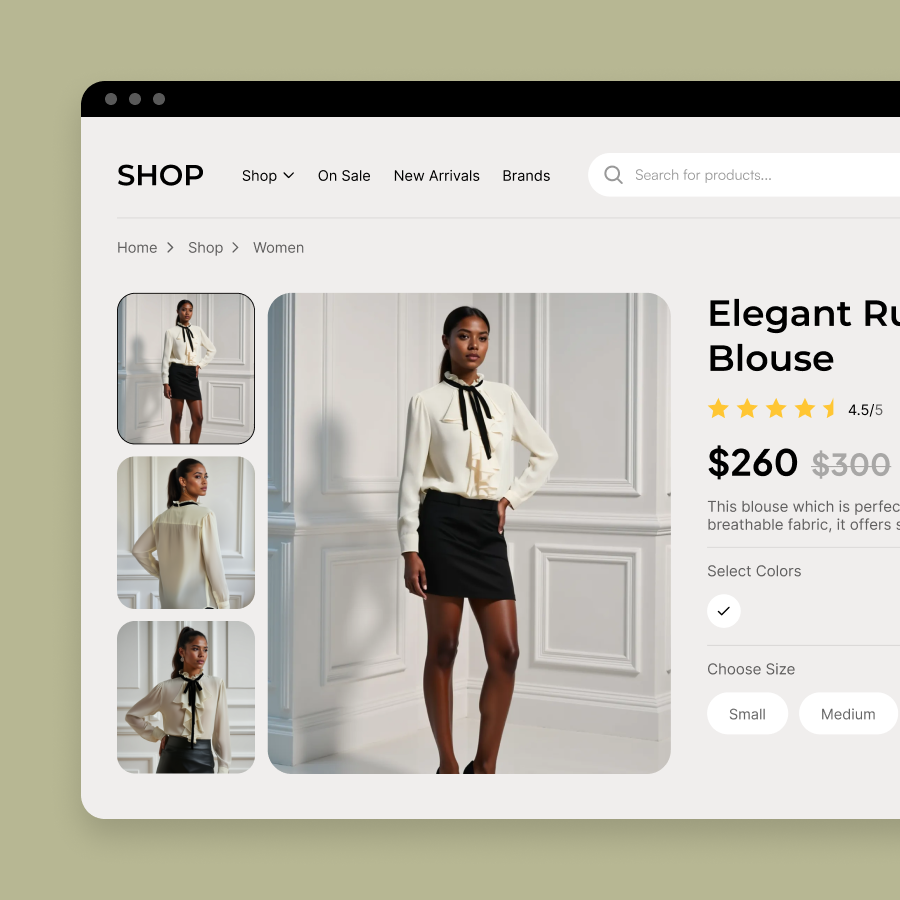 Consistent model poses across multiple product photos